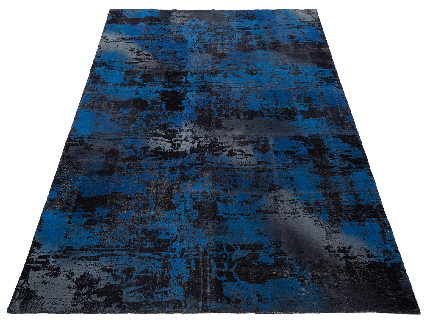 Turkish Vestige Patchwork 142808 Black Blue 8.2x9.10 Hand Knotted Rug