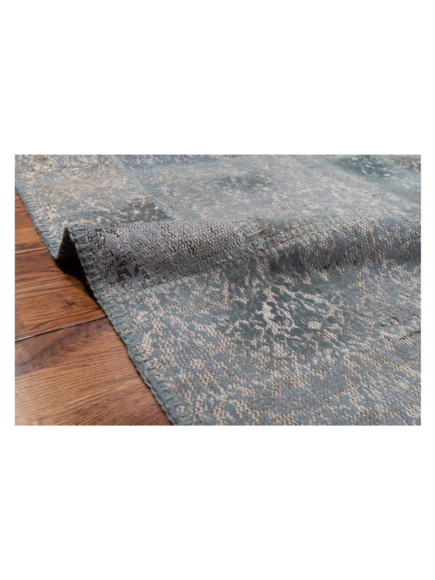 Turkish Vestige Patchwork 142810 Blue 8.3x9.10 Hand Knotted Rug