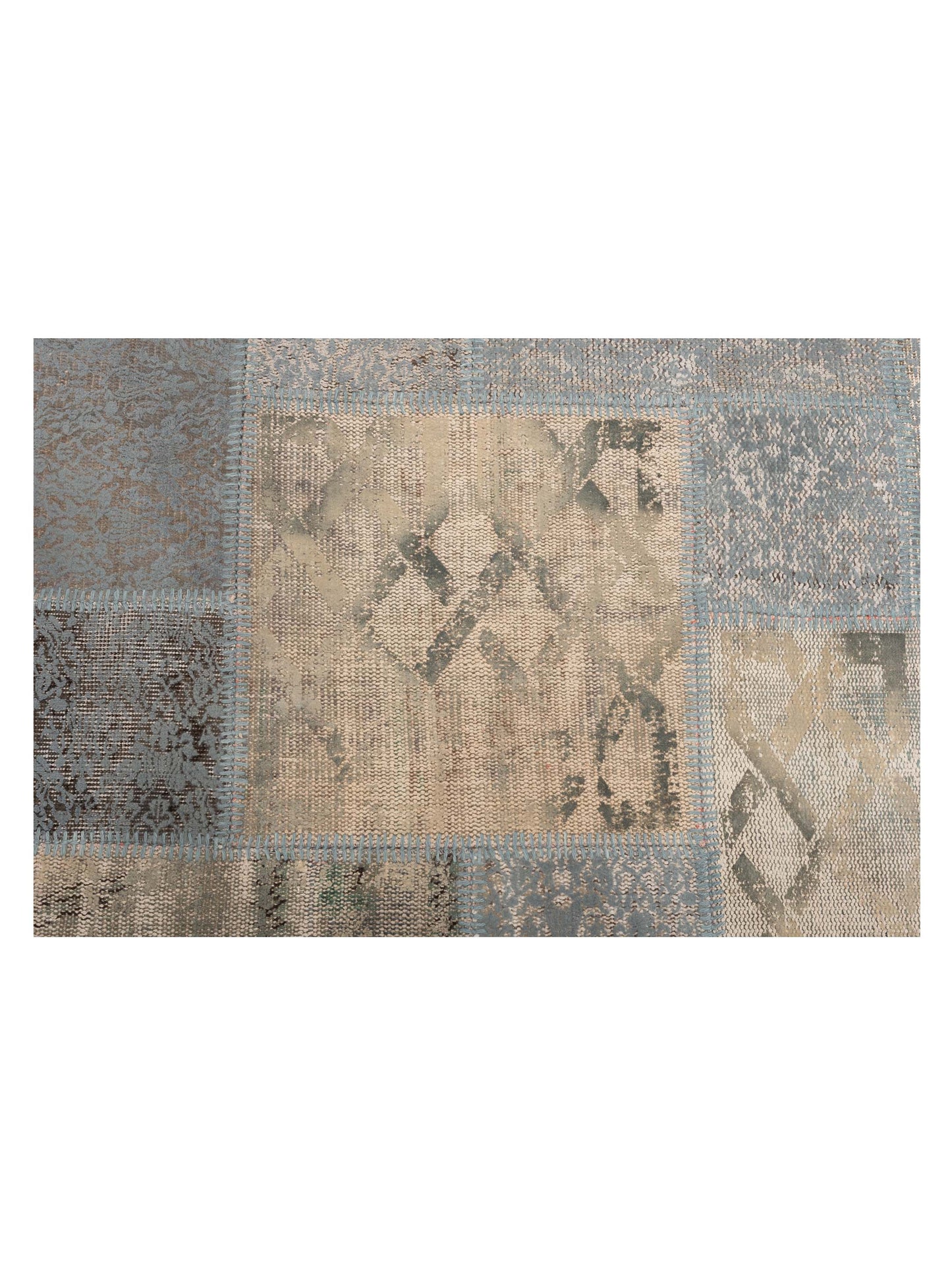 Turkish Vestige Patchwork 142812 Light Blue 8.3x9.11 Hand Knotted Rug