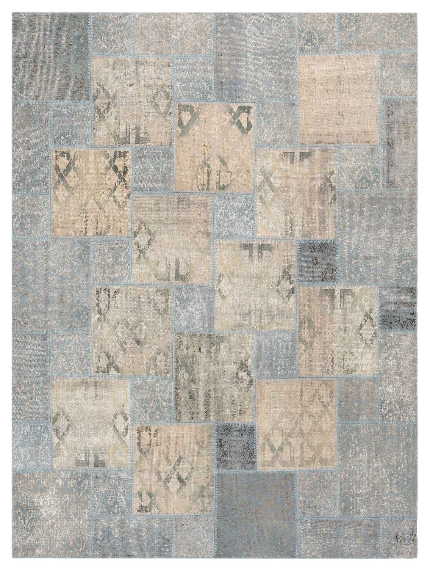 Pasha Turkish Vestige Patchwork  Light Blue  Contemporary