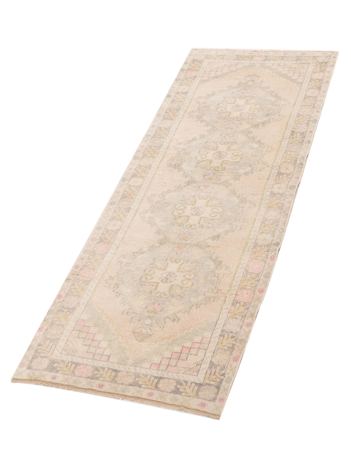 Old Anatolian 142831 Ivory Ivory 3.4x8.10 Hand Knotted Rug
