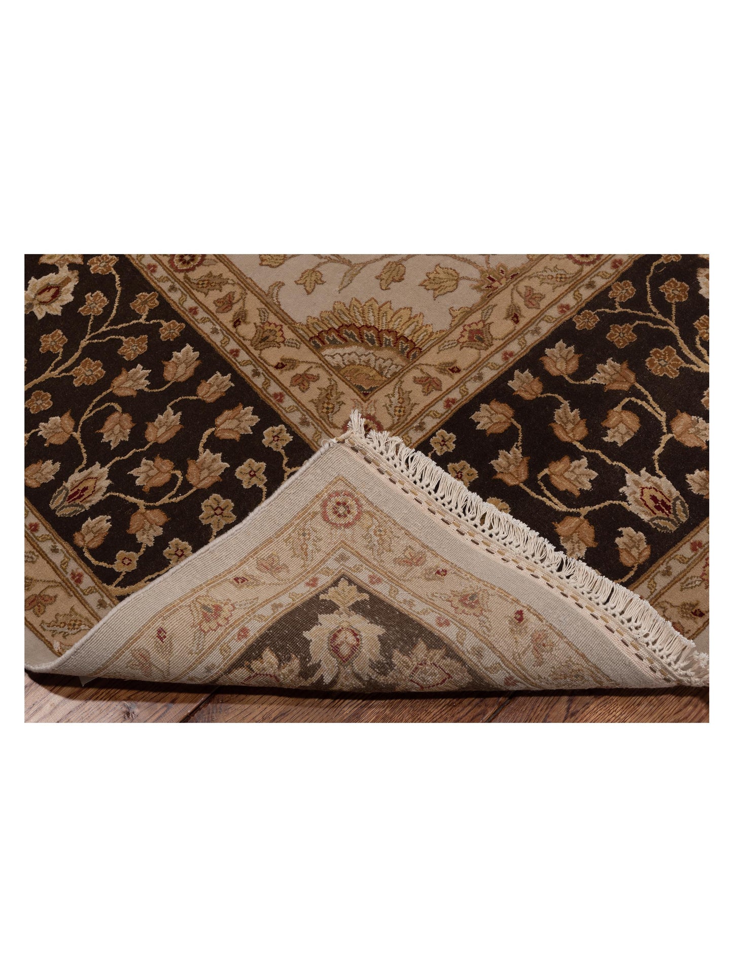 Imperial Silk 145040 Ivory Brown 8.2x9.9 Hand Knotted Rug