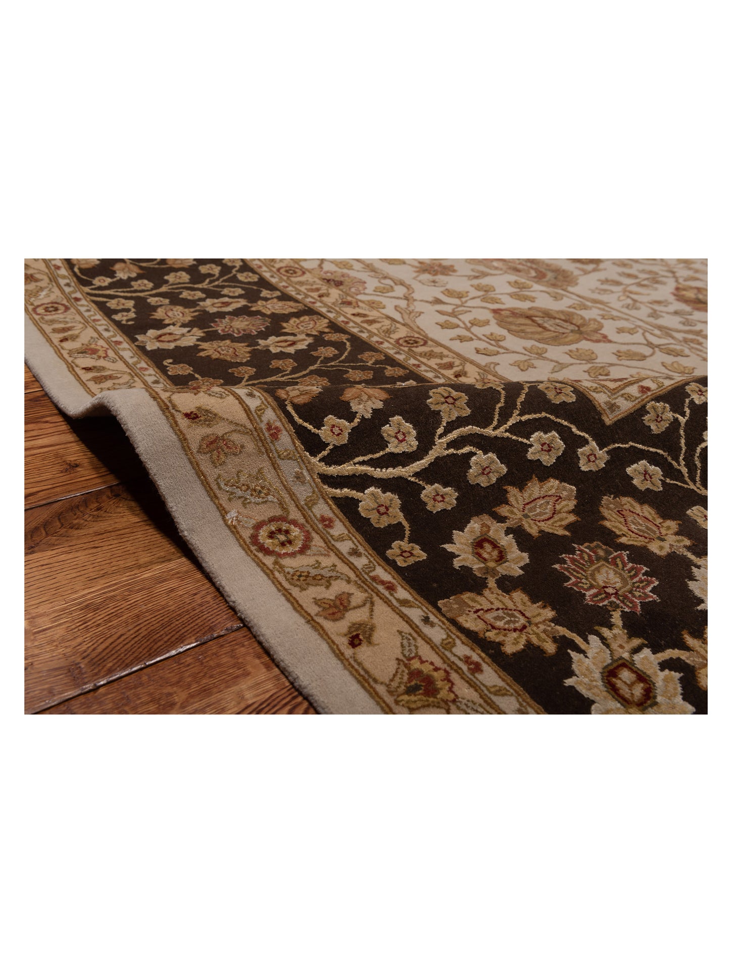 Imperial Silk 145040 Ivory Brown 8.2x9.9 Hand Knotted Rug