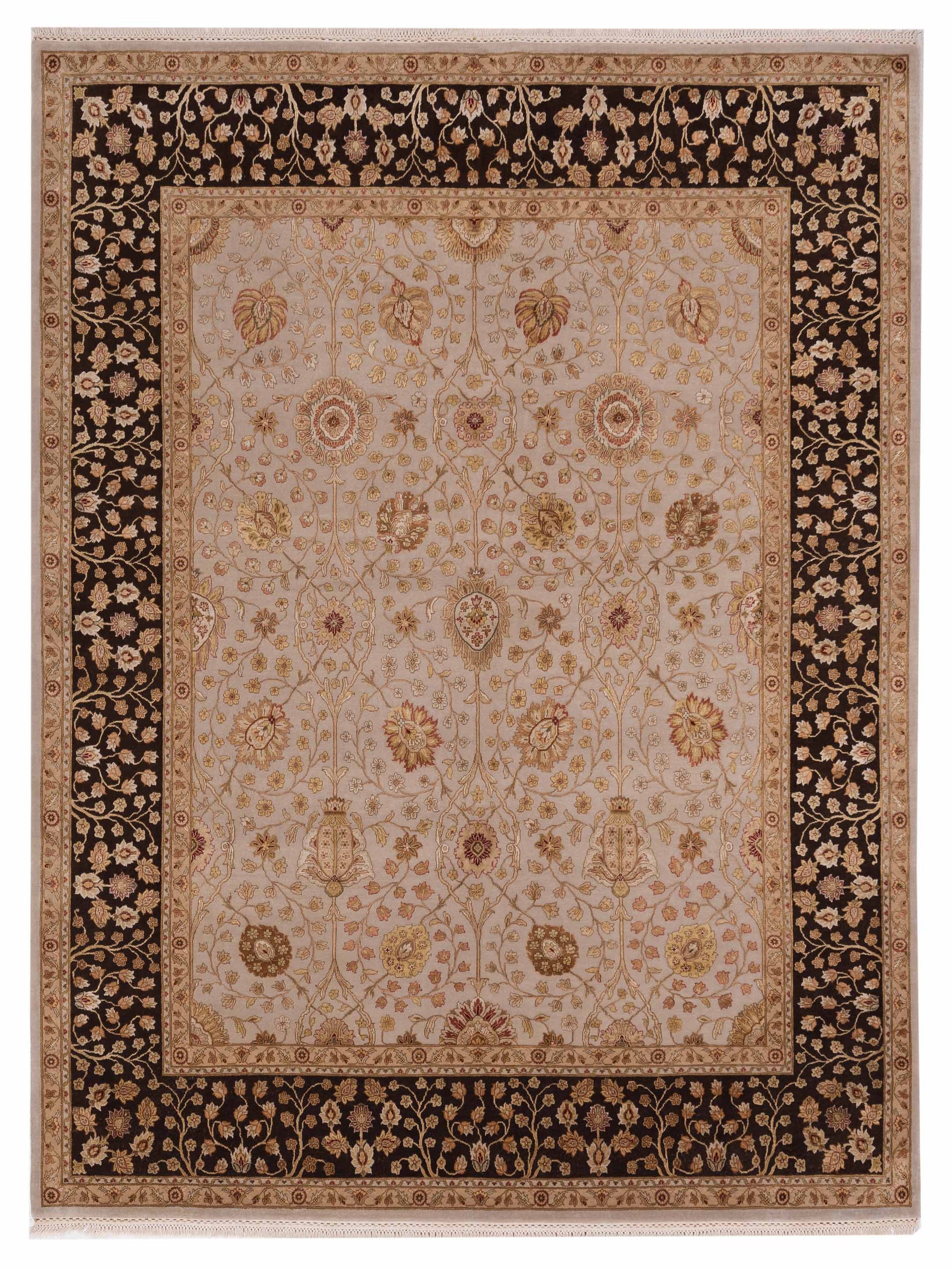 Rajpur Imperial Silk  Ivory Brown Traditional