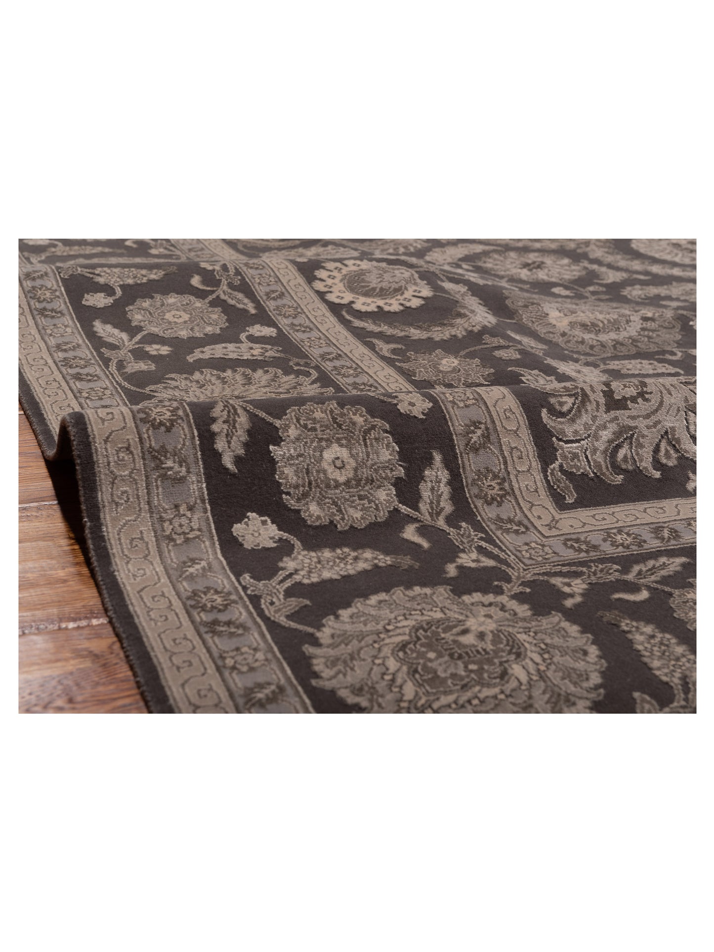 Imperial Silk 145052 Charcoal Charcoal 8.2x10.3 Hand Knotted Rug