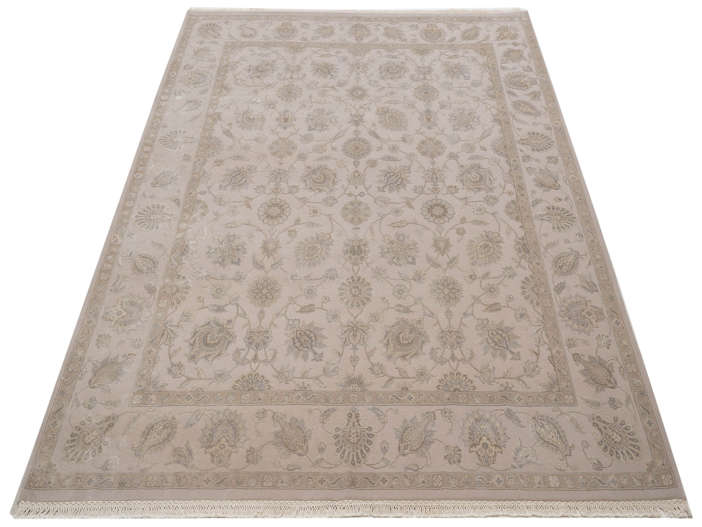 Imperial Silk 145054 Beige Beige 8.2x10.1 Hand Knotted Rug