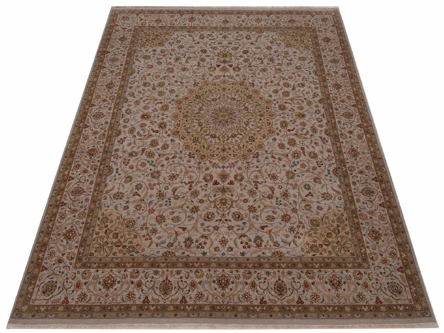 Imperial Silk 145055 Ivory Ivory 8.1x10 Hand Knotted Rug