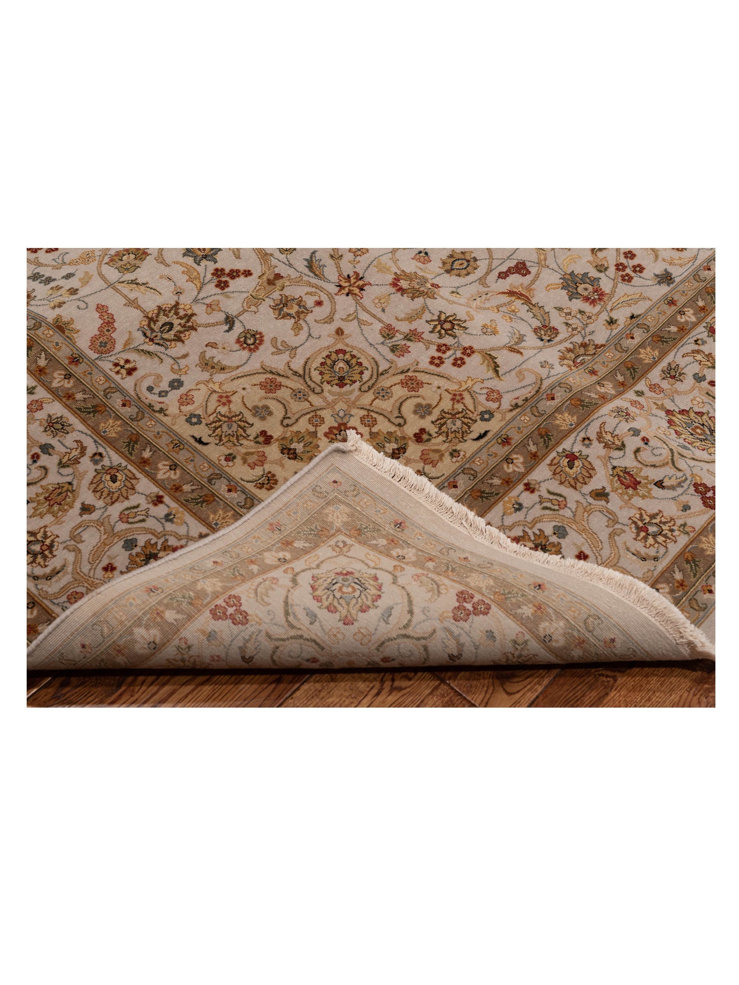 Imperial Silk 145055 Ivory Ivory 8.1x10 Hand Knotted Rug