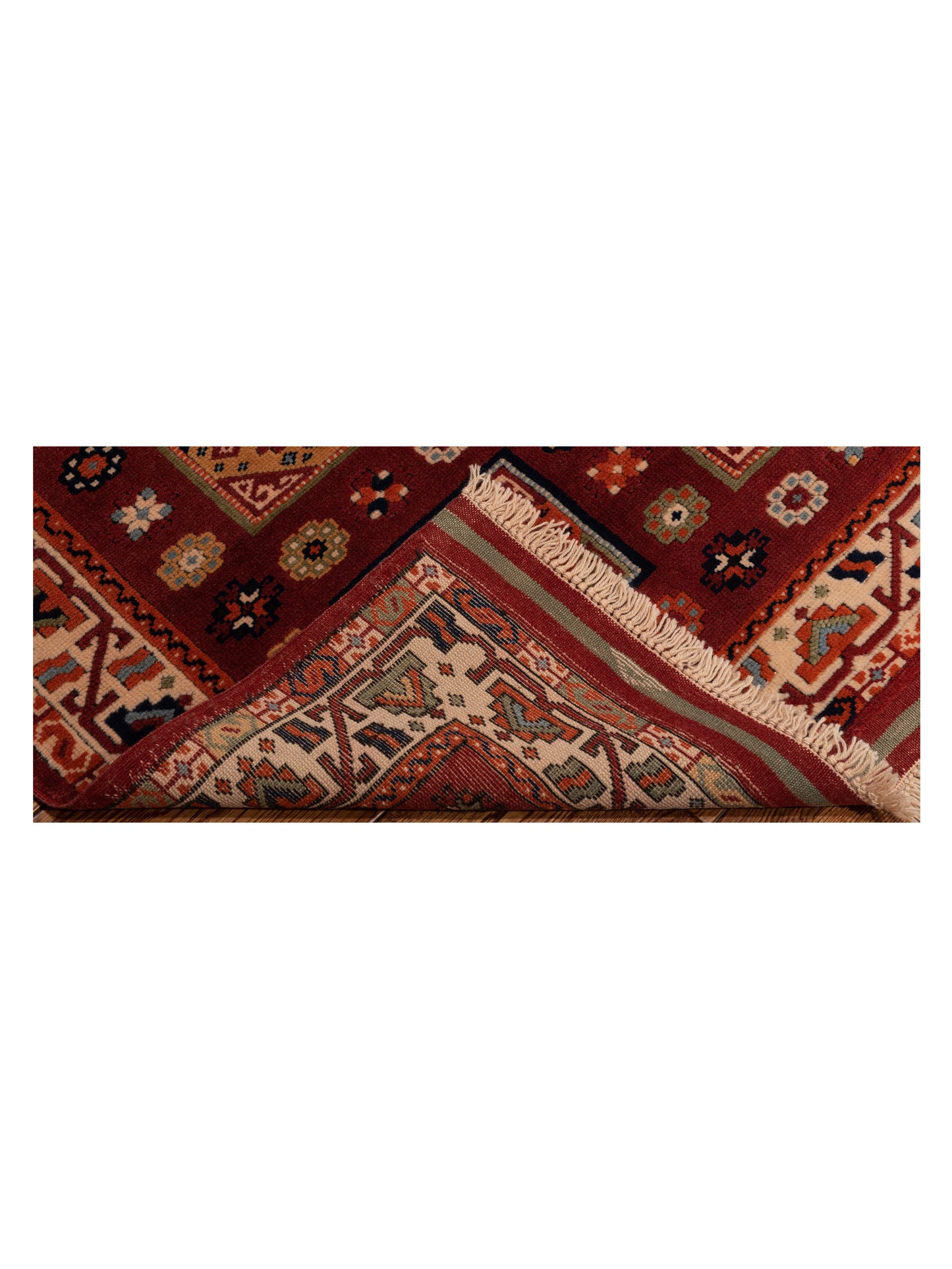 Turkish Shirwan 145140 Red Ivory 3.9x5 Hand Knotted Rug