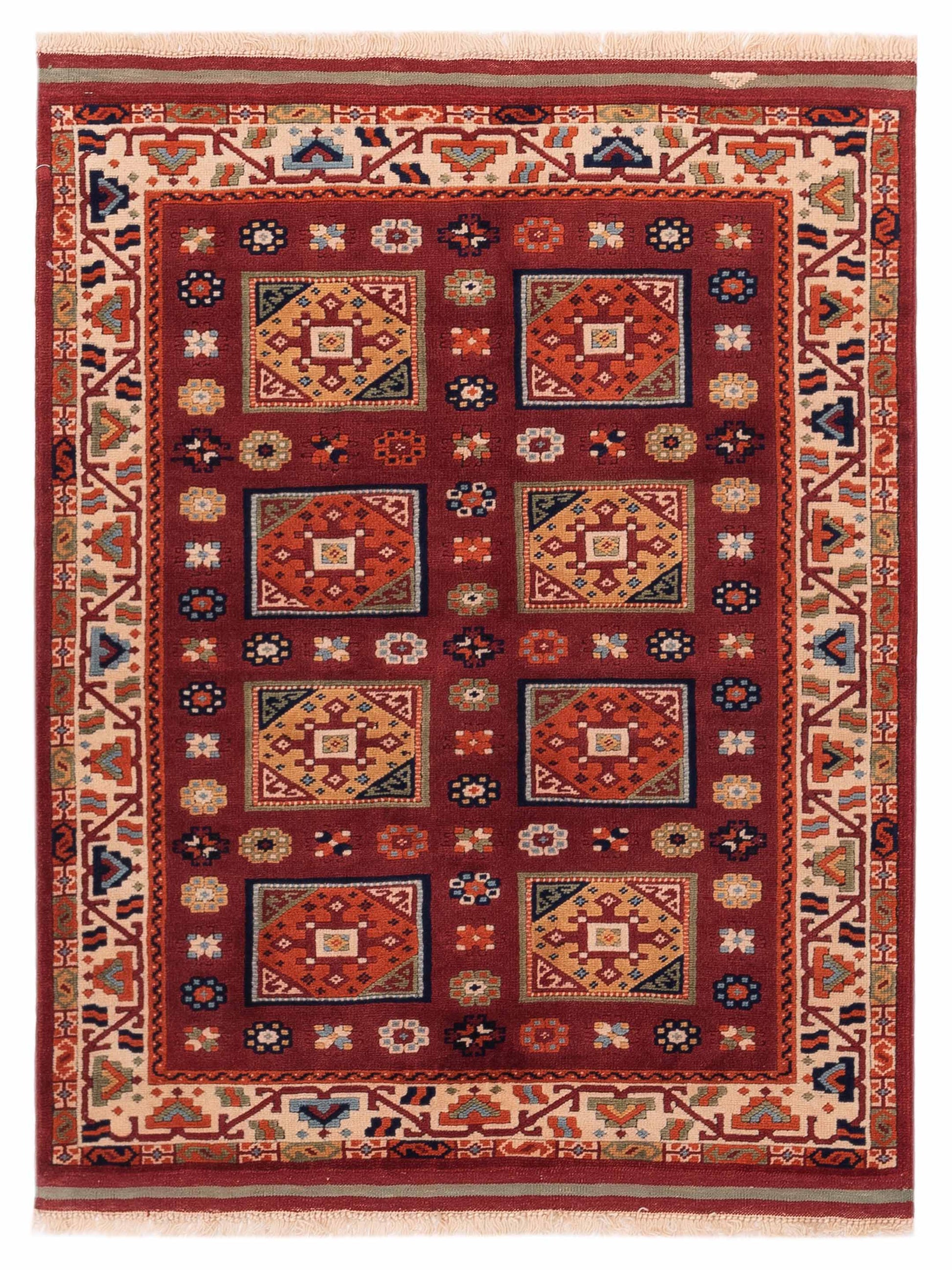 Pasha Turkish Shirwan  Red Ivory Traditional