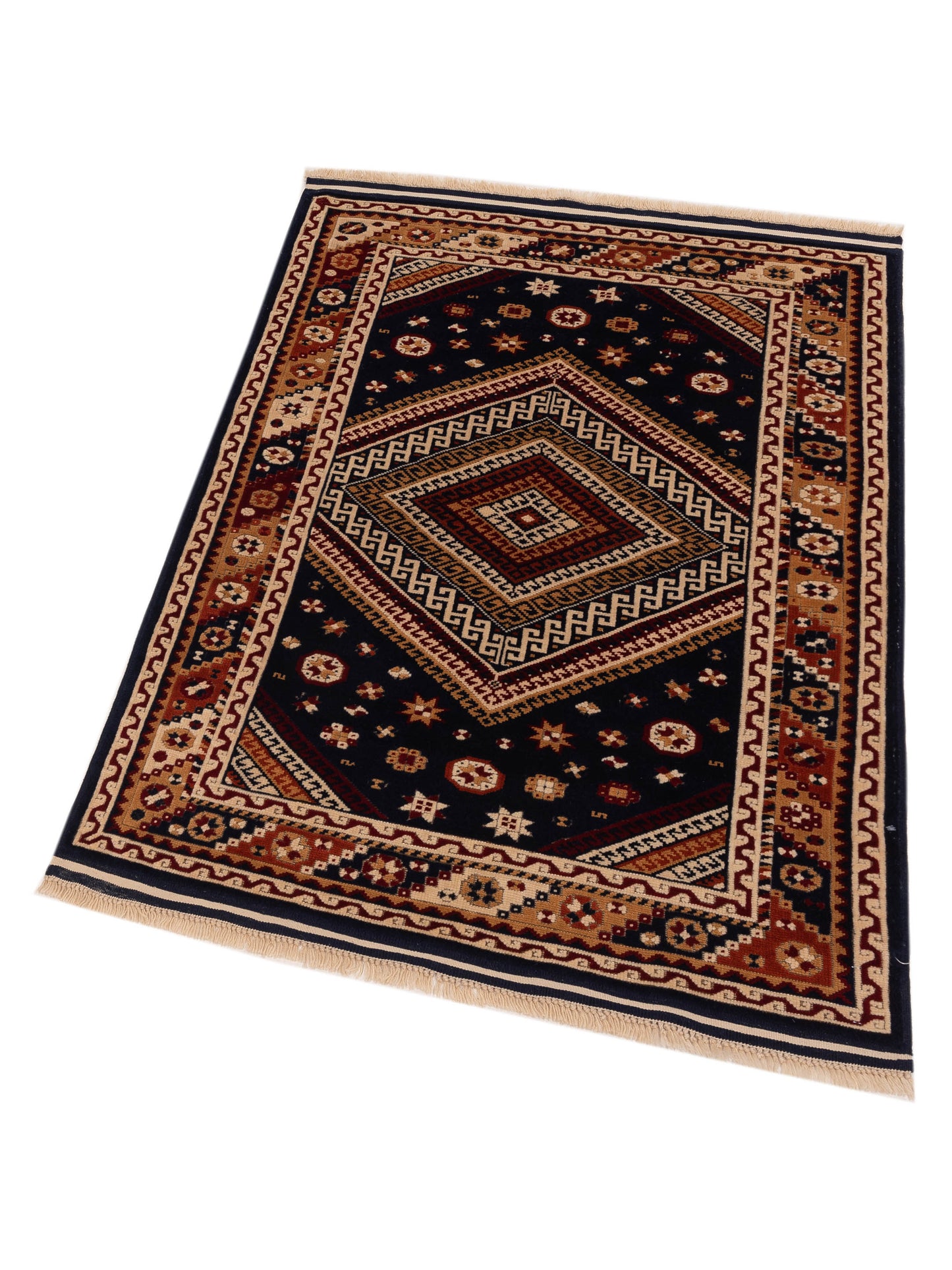 Turkish Shirwan 145143 Navy Orange 3.10x5.5 Hand Knotted Rug