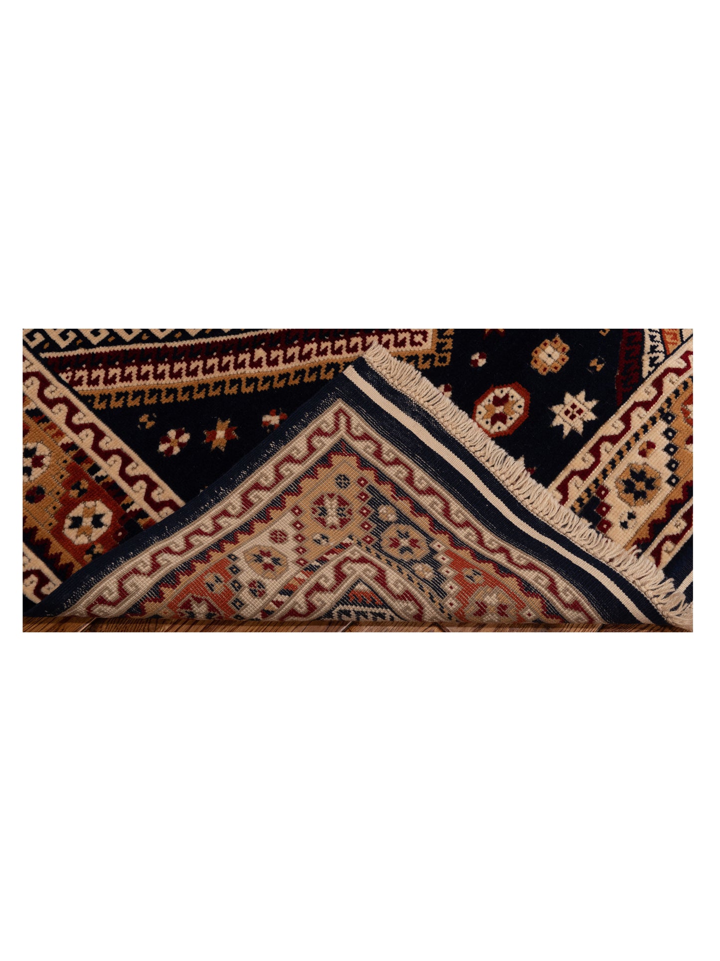 Turkish Shirwan 145143 Navy Orange 3.10x5.5 Hand Knotted Rug