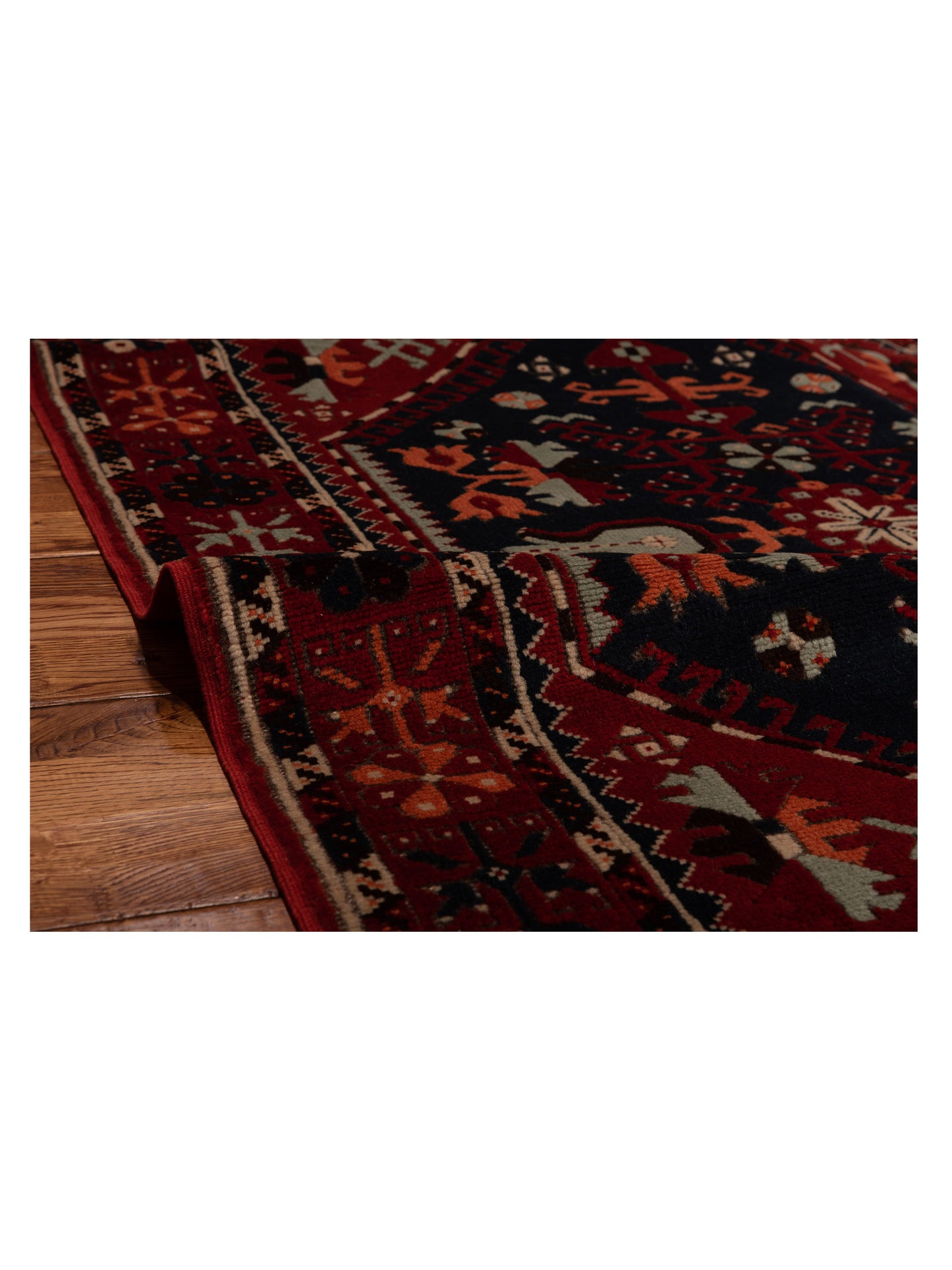 Turkish Shirwan 145163 Black Red 3.10x5.7 Hand Knotted Rug