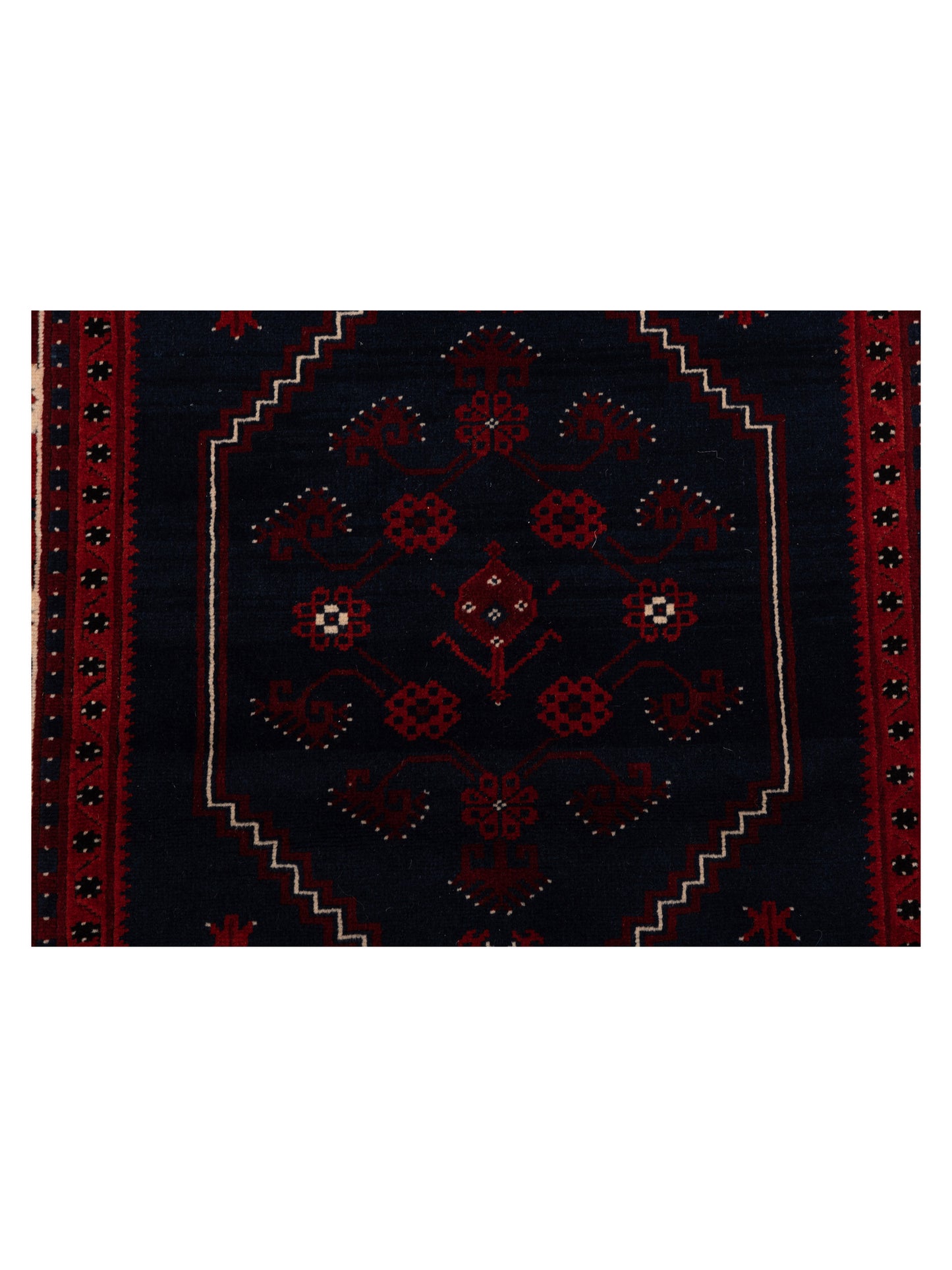 Turkish Shirwan 145166 Black Red 4x5.7 Hand Knotted Rug