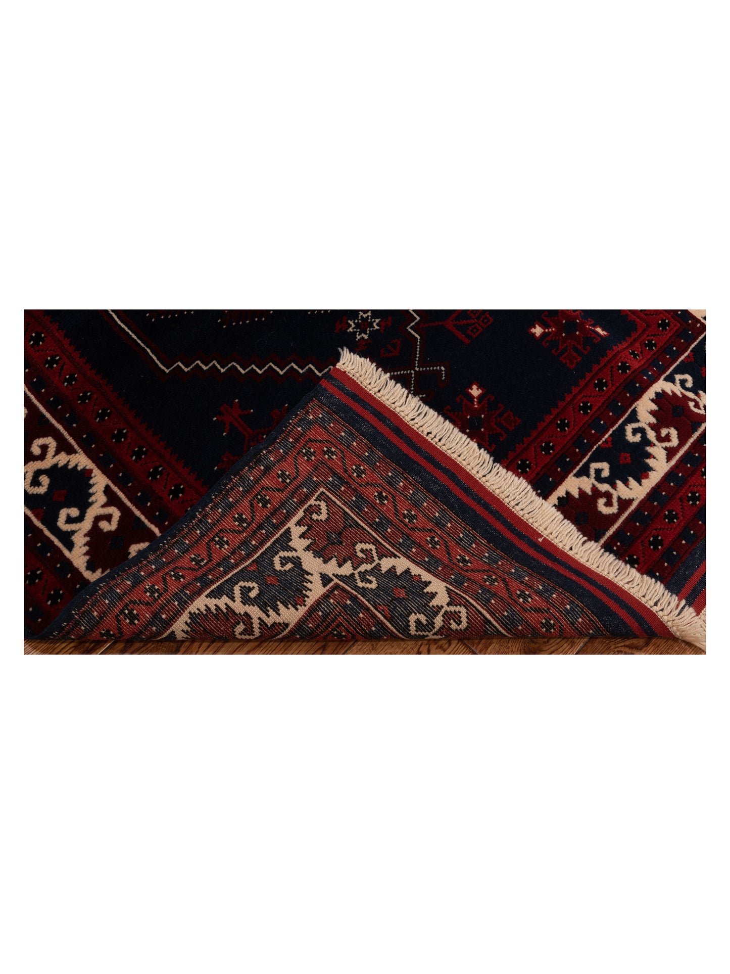 Turkish Shirwan 145166 Black Red 4x5.7 Hand Knotted Rug