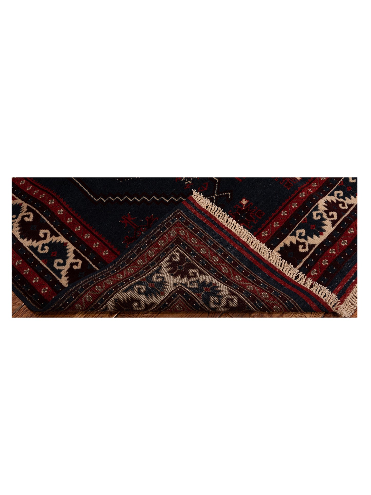 Turkish Shirwan 145228 Charcoal Ivory 4x5.9 Hand Knotted Rug