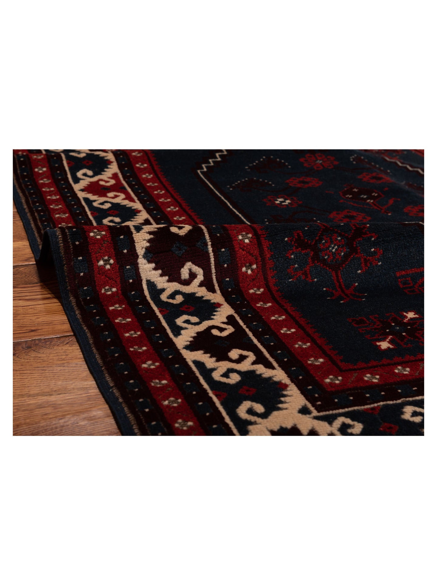 Turkish Shirwan 145228 Charcoal Ivory 4x5.9 Hand Knotted Rug