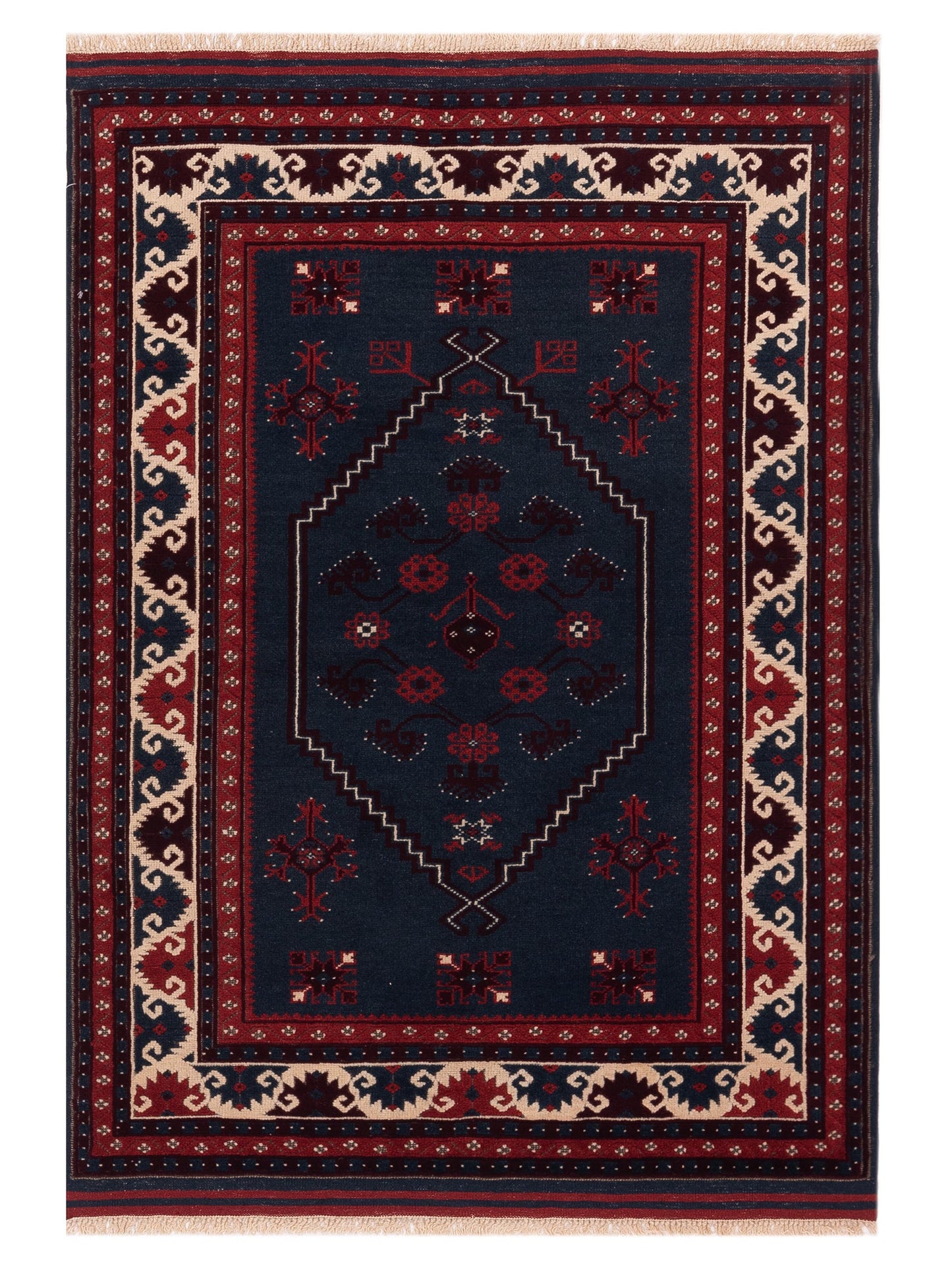 Pasha Turkish Shirwan  Charcoal Ivory Traditional
