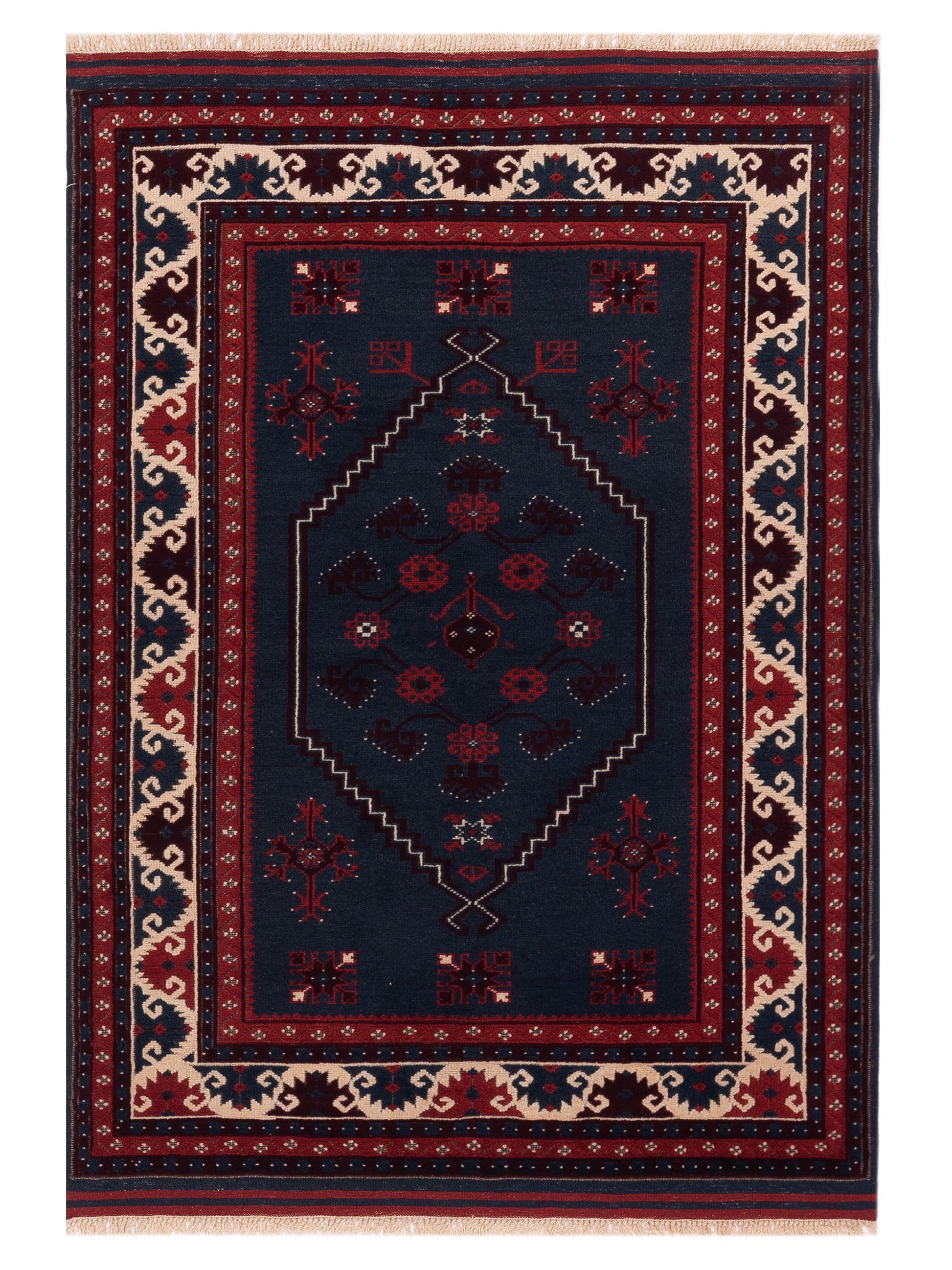 Pasha Turkish Shirwan  Charcoal Ivory Traditional