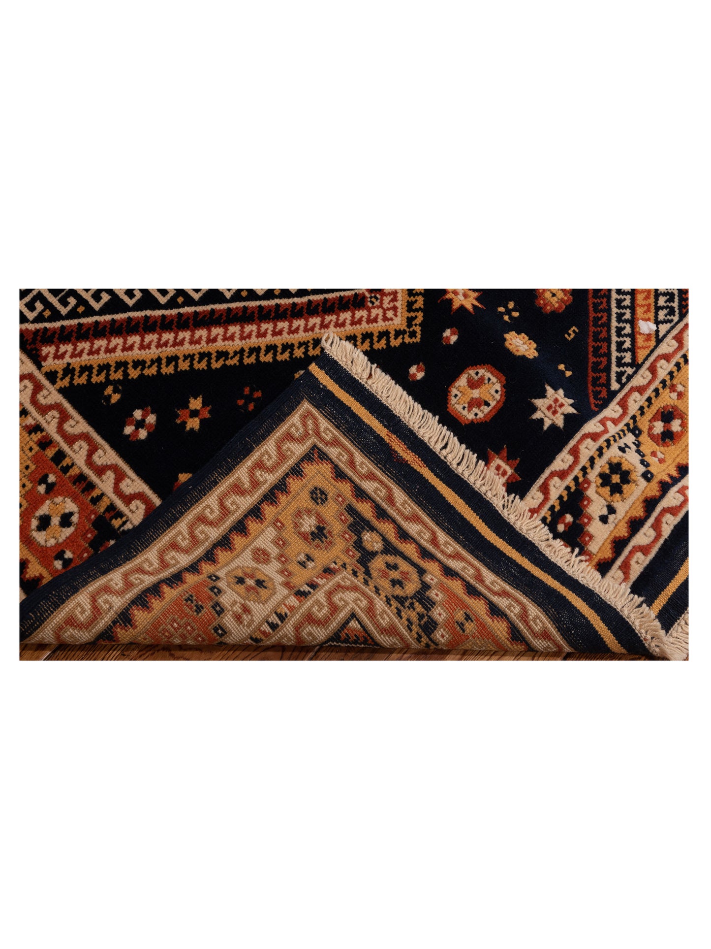 Turkish Shirwan 145235 Navy Orange 3.11x5.7 Hand Knotted Rug
