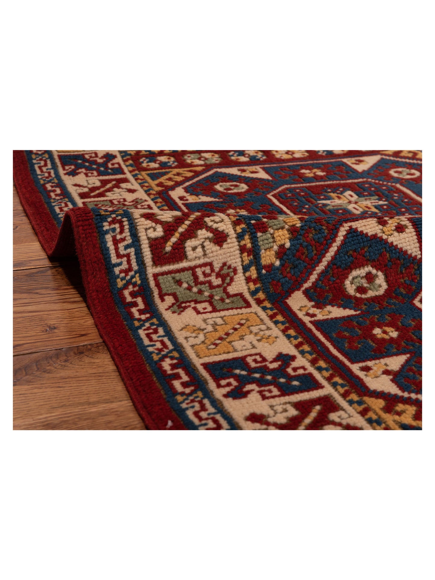 Turkish Shirwan 145242 Navy Ivory 3.2x4.3 Hand Knotted Rug