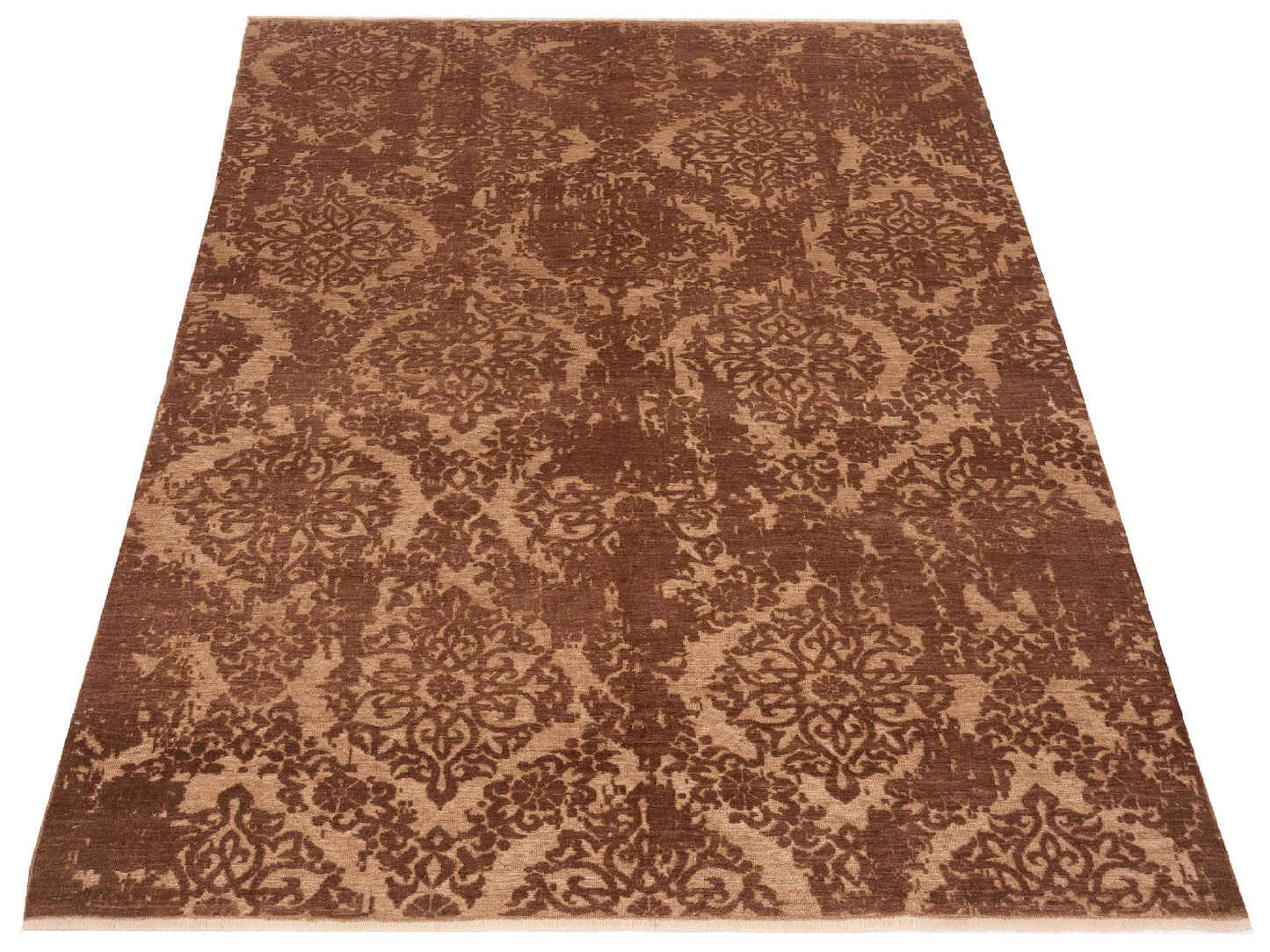 Defne Beony Brown Dark Brown 6.8x10.1 Hand Knotted Rug