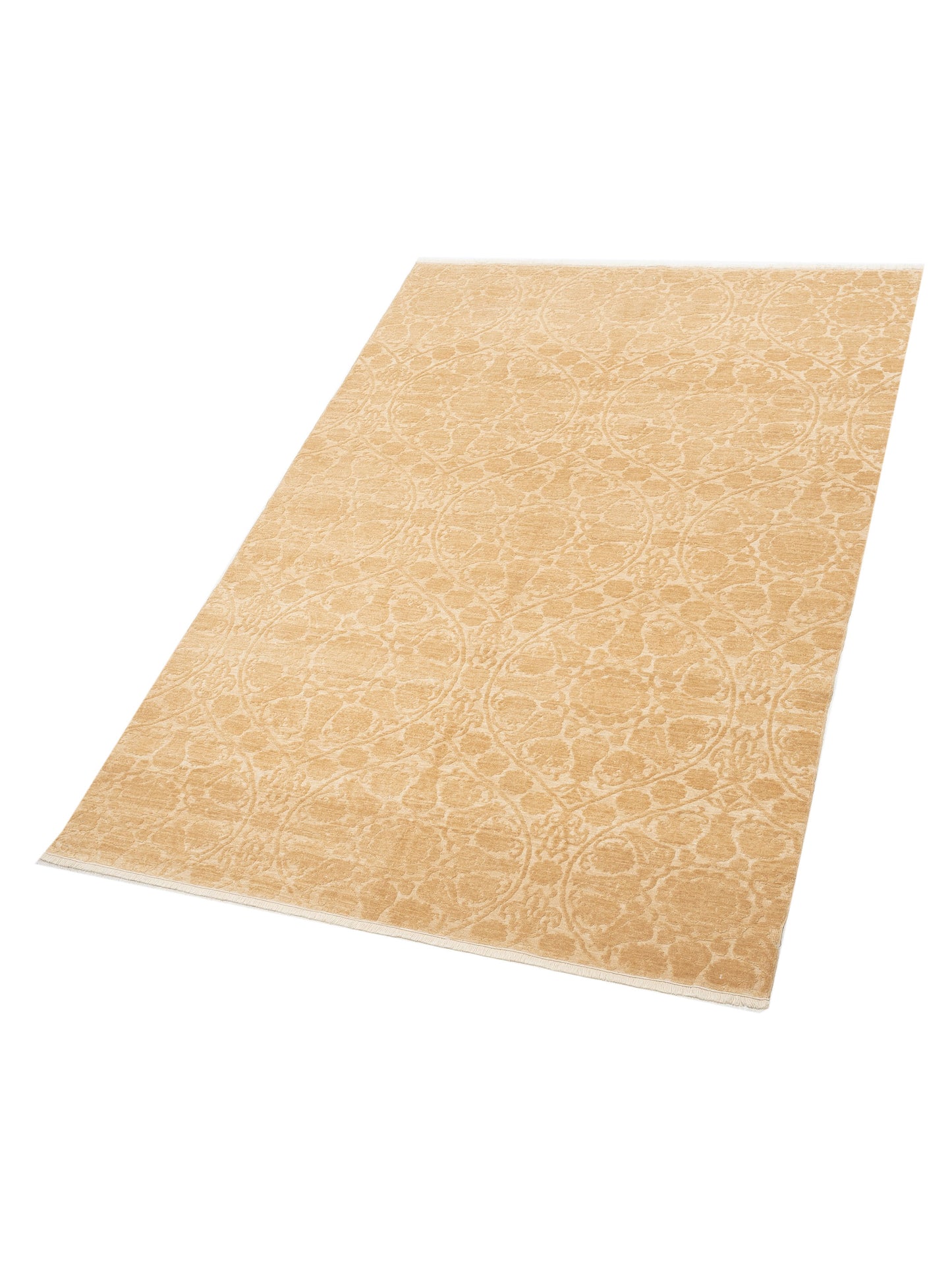 Defne Lotus Gold Gold 6.7x9.4 Hand Knotted Rug
