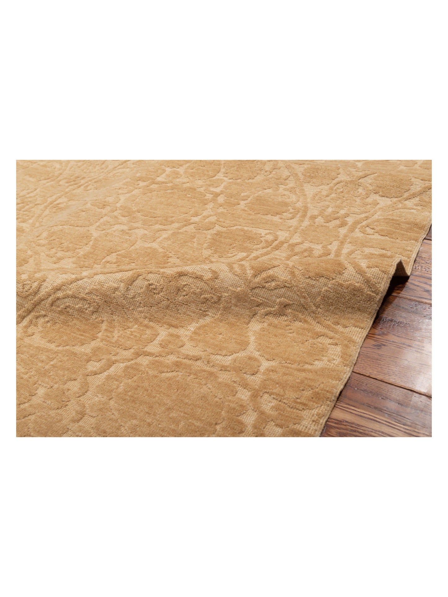 Defne Lotus Gold Gold 6.7x9.4 Hand Knotted Rug