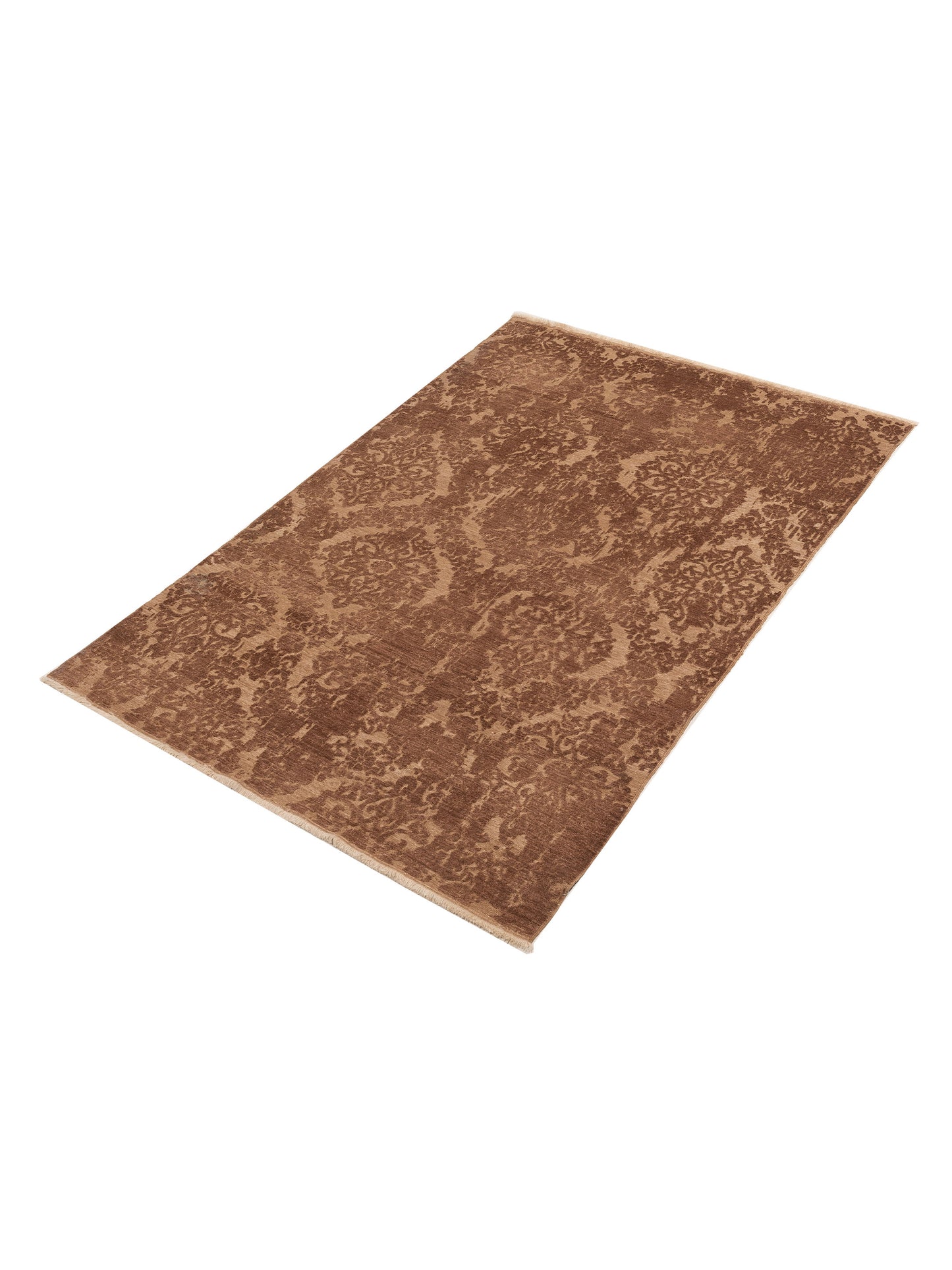 Defne Beony Brown Dark Brown 5.6x8 Hand Knotted Rug