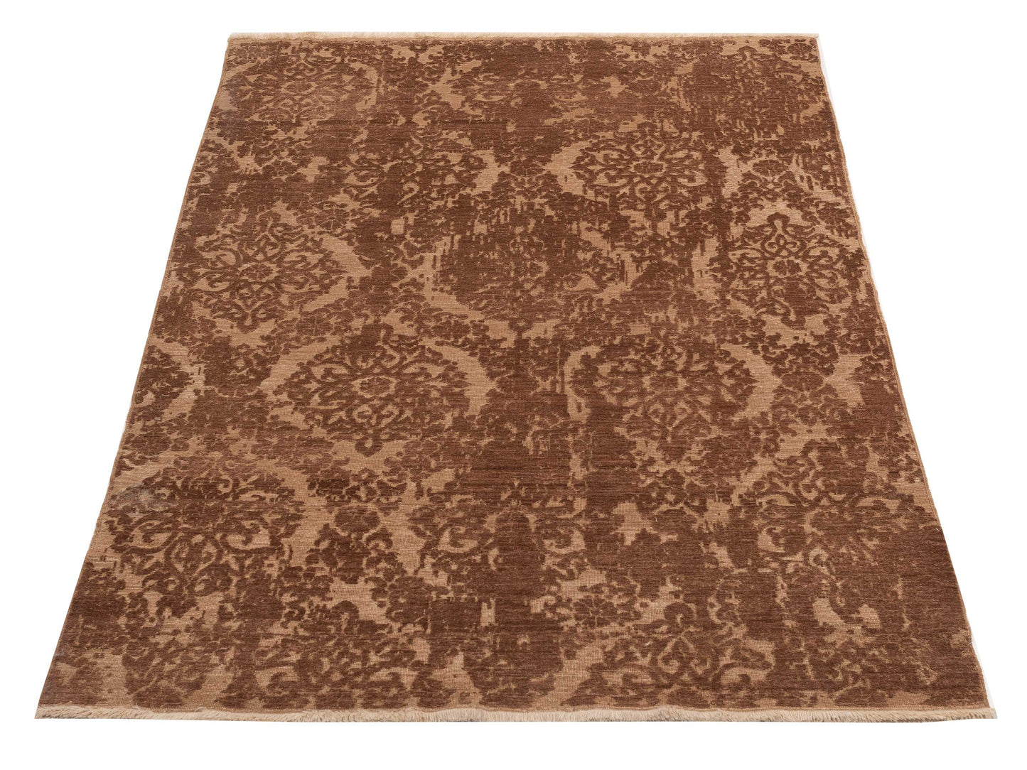Defne Beony Brown Dark Brown 5.6x8 Hand Knotted Rug