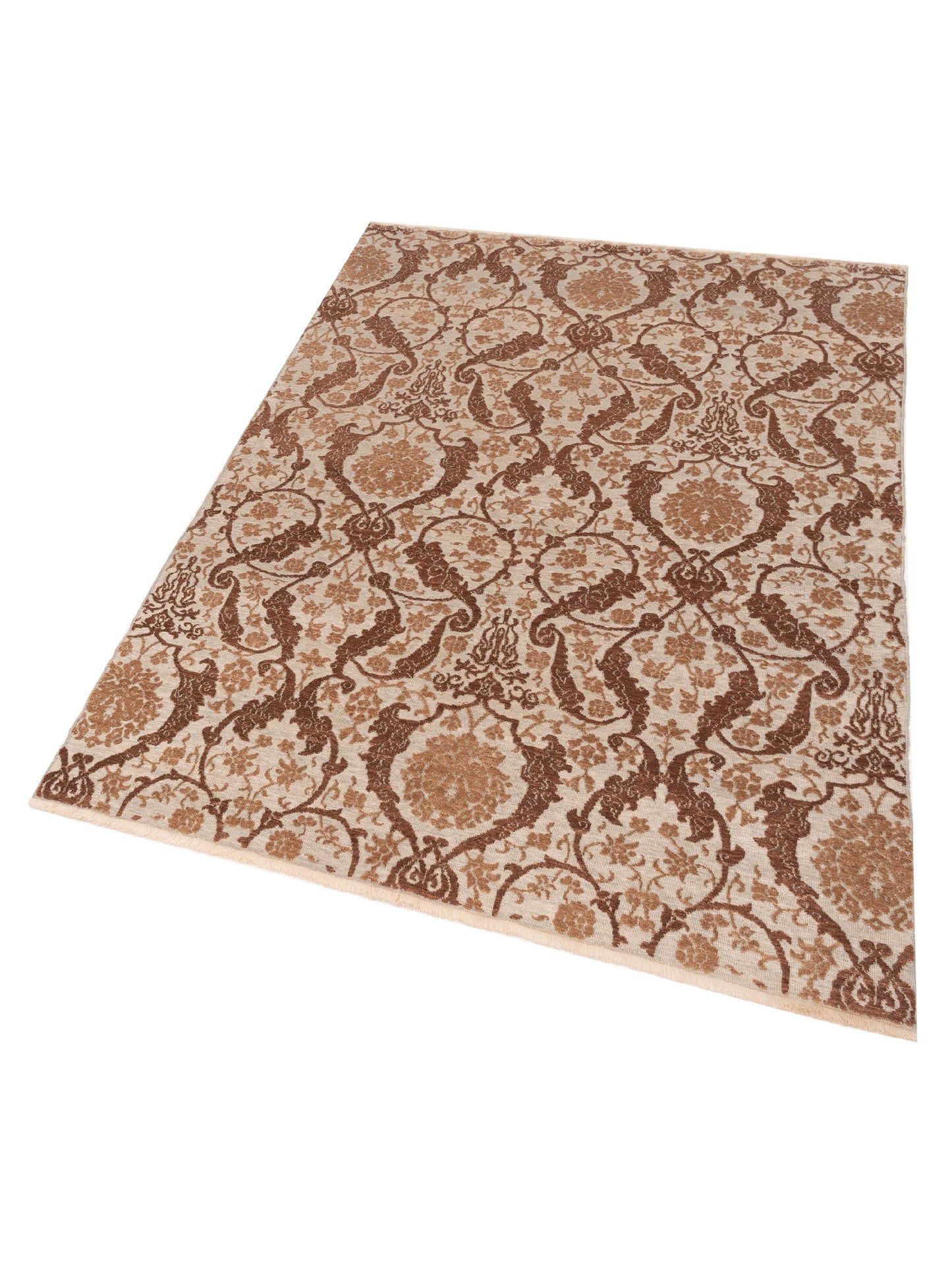 Defne Orchid Beige Dark Brown 5.7x8 Hand Knotted Rug
