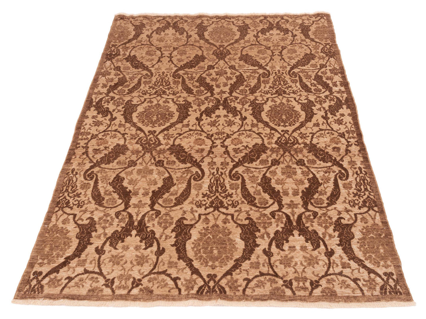 Defne Orchid Brown Brown 5.7x7.11 Hand Knotted Rug
