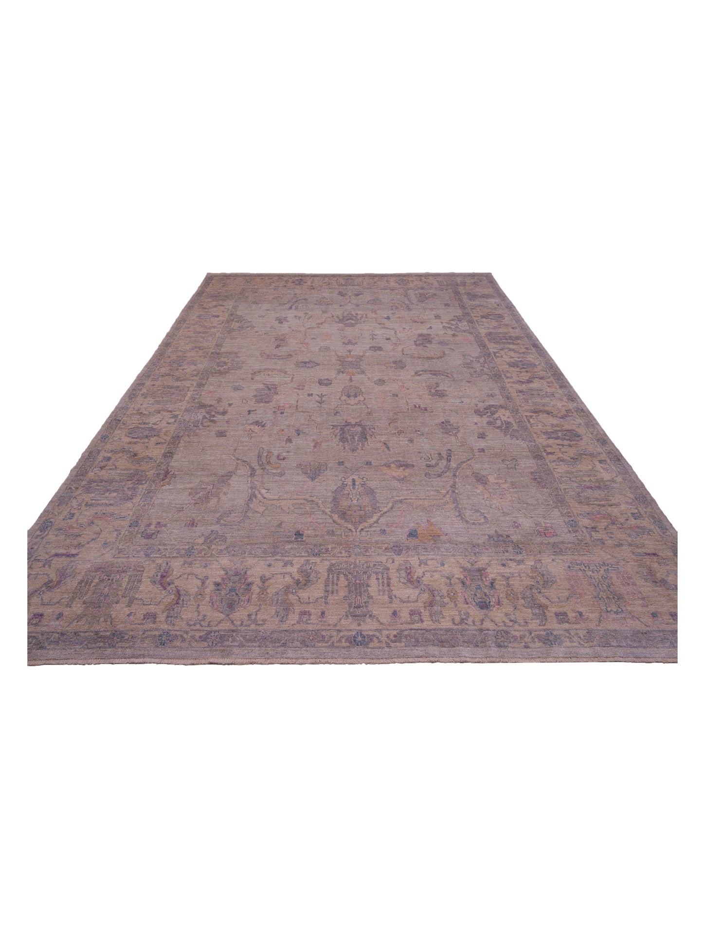 Angora Oushak 145800 Gray Ivory 12.5x17 Hand Knotted Rug