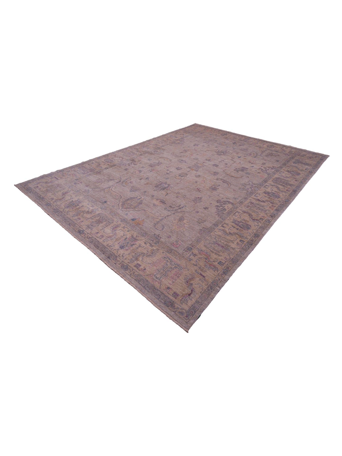 Angora Oushak 145800 Gray Ivory 12.5x17 Hand Knotted Rug