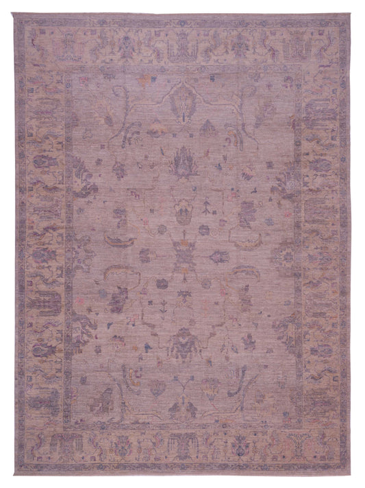 Angora Oushak 145800 Gray Ivory 12.5x17 Hand Knotted Rug