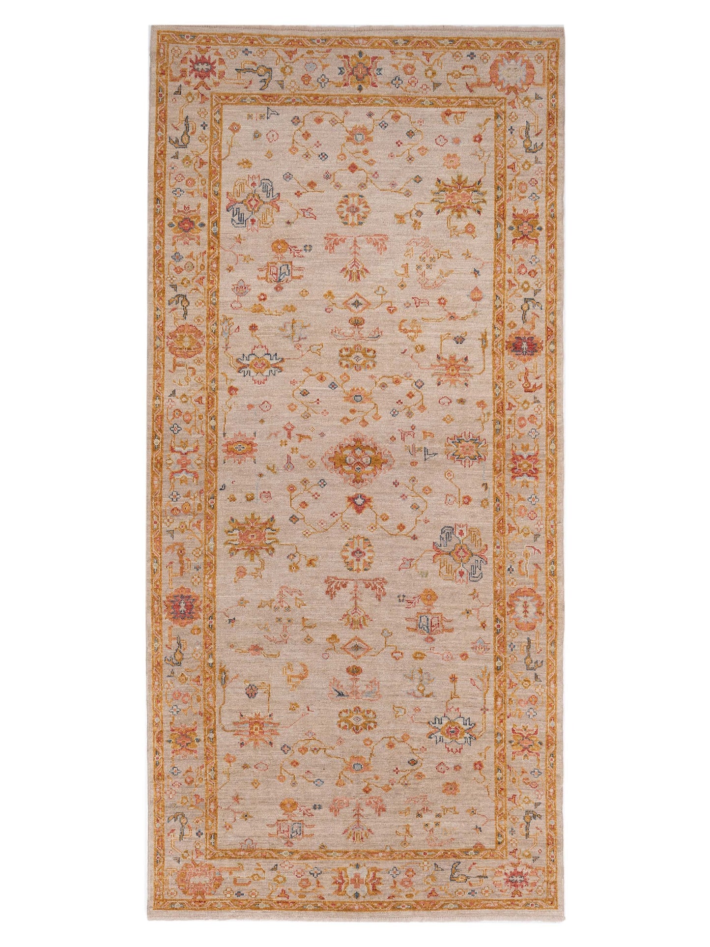 Angora Oushak 145866 Ivory Ivory 6.2x13.2 Hand Knotted Rug