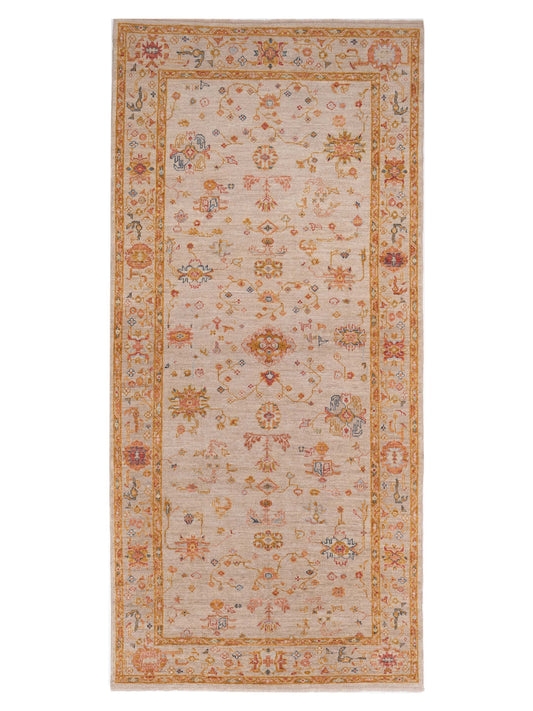 Angora Oushak 145866 Ivory Ivory 6.2x13.2 Hand Knotted Rug
