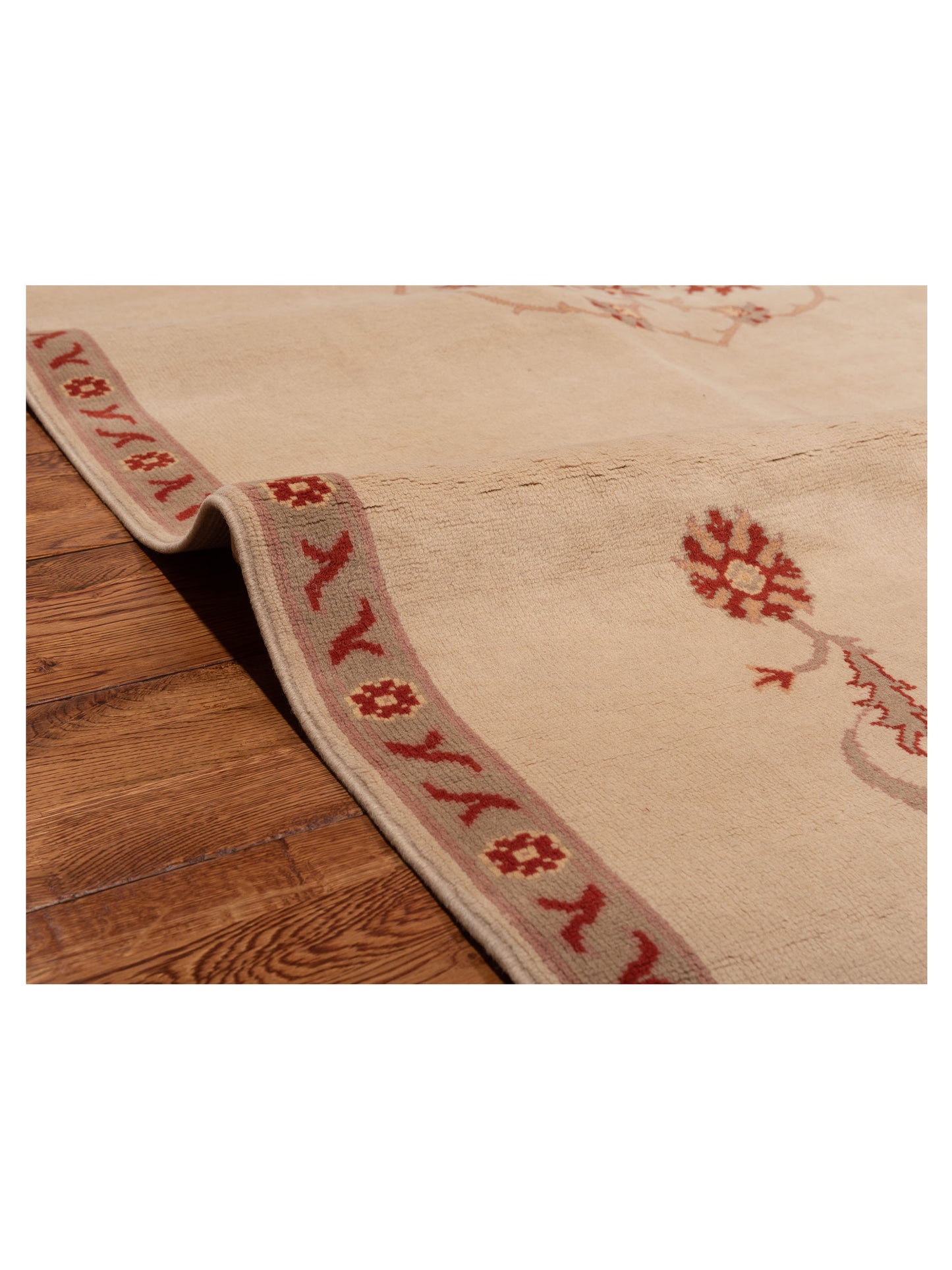 Milas 146101 Beige Brown 5.4x8.11 Hand Knotted Rug