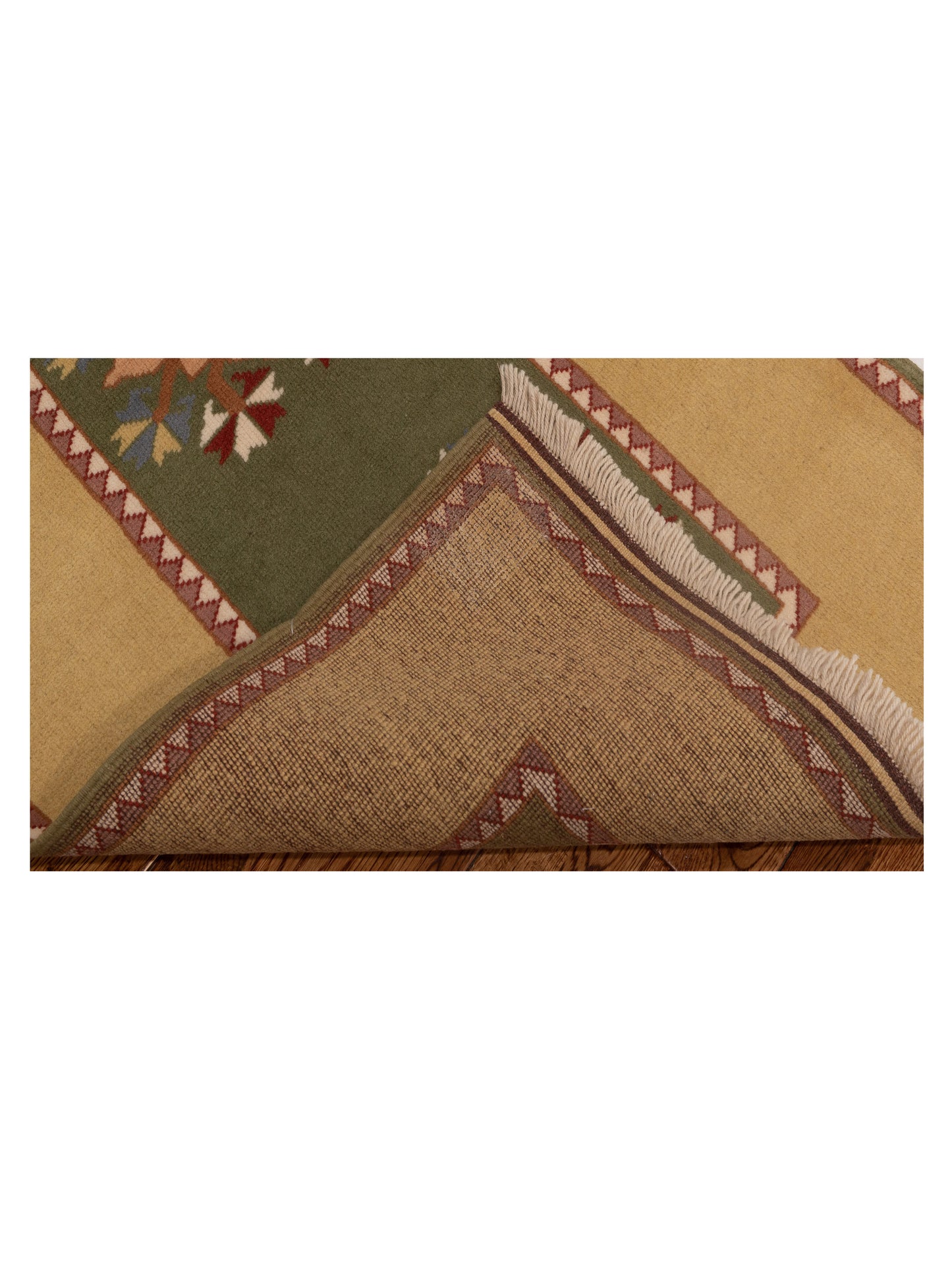 Milas 146110 Green Gold 2.9x10.5 Hand Knotted Rug