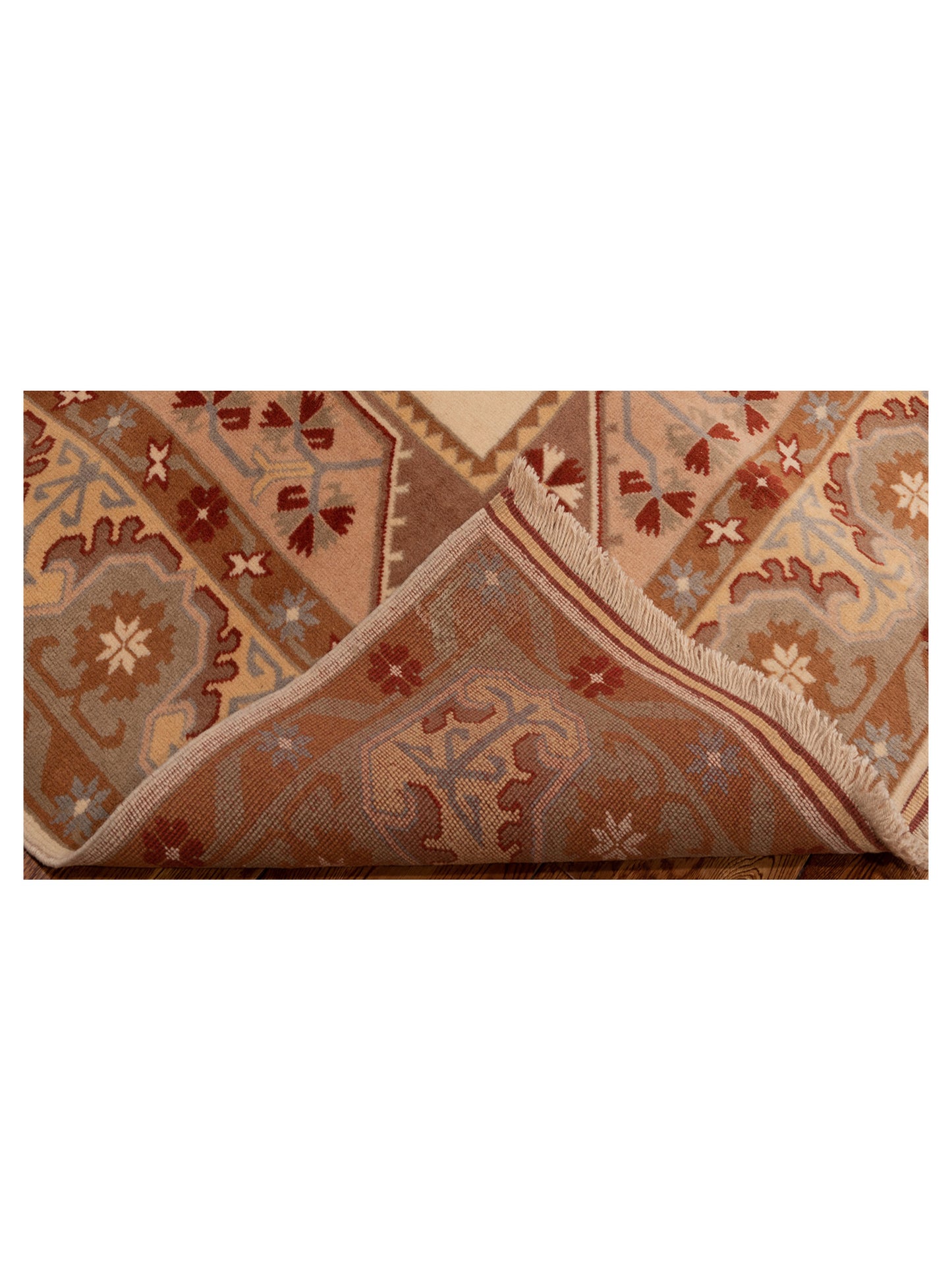 Milas 146119 Ivory Brown 5.2x8.7 Hand Knotted Rug