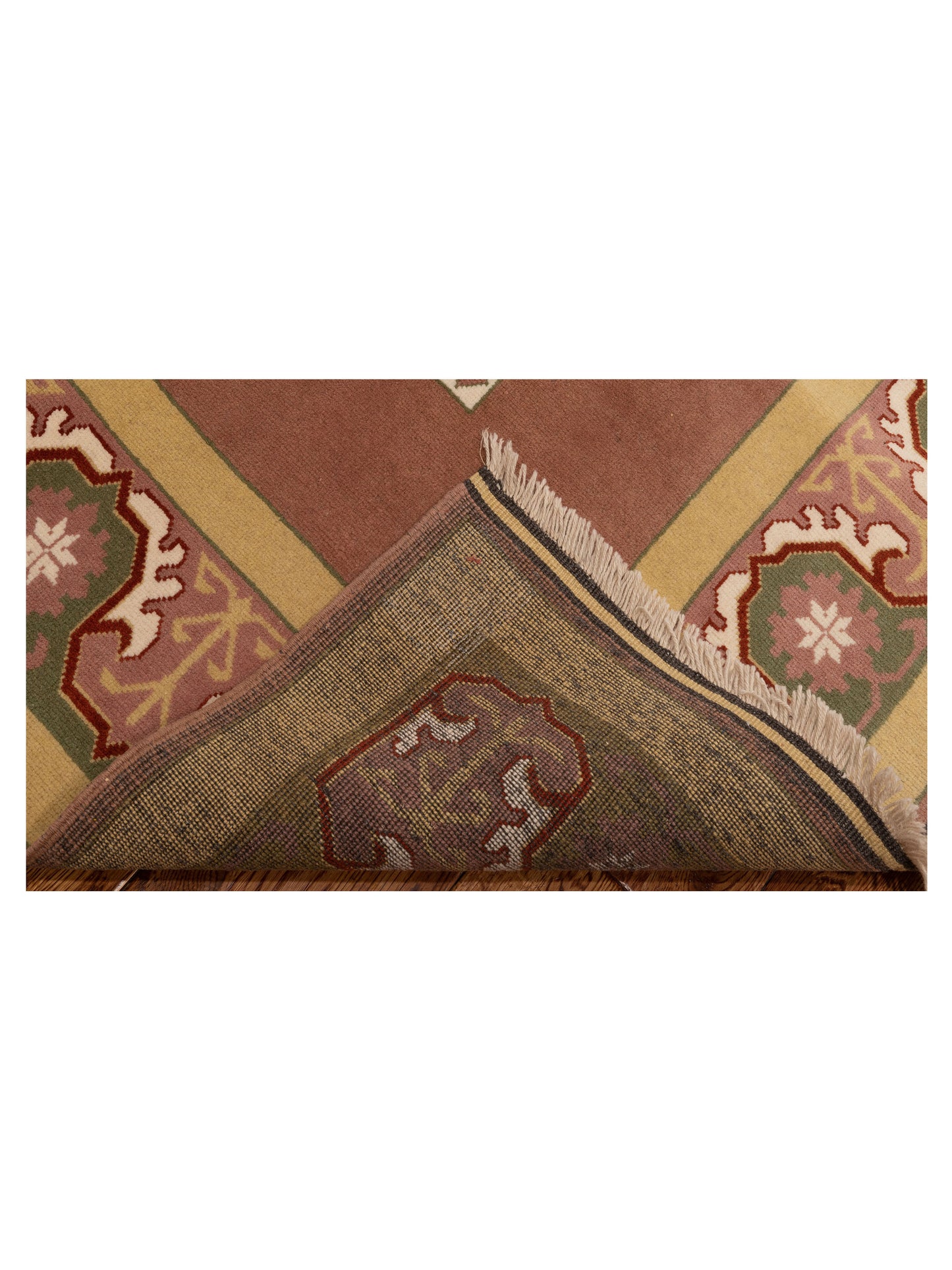 Milas 146122 Gold Green 5.3x8.9 Hand Knotted Rug