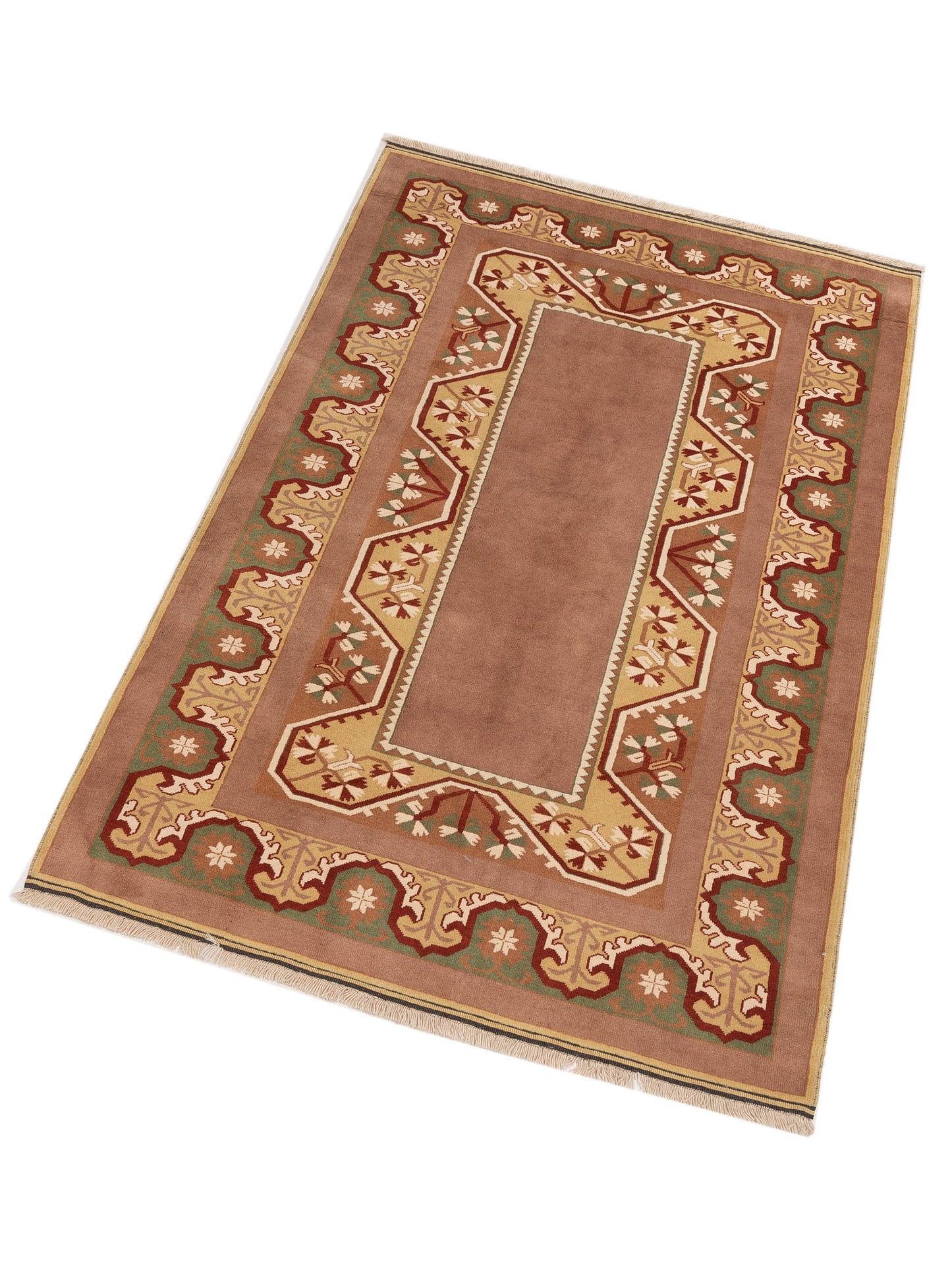 Milas 146126 Purple Green 5.4x8.9 Hand Knotted Rug