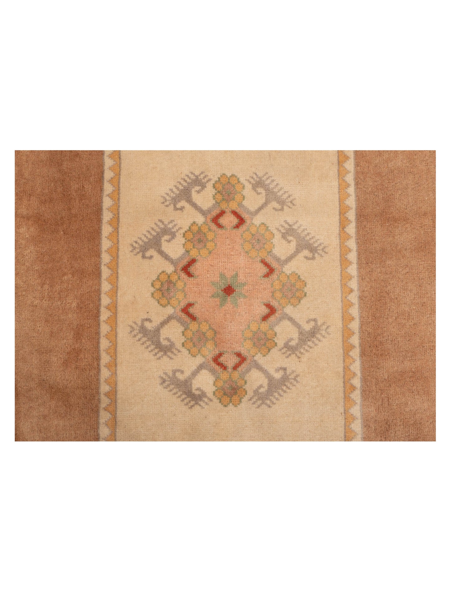 Milas 146141 Ivory Brown 5.3x8.7 Hand Knotted Rug