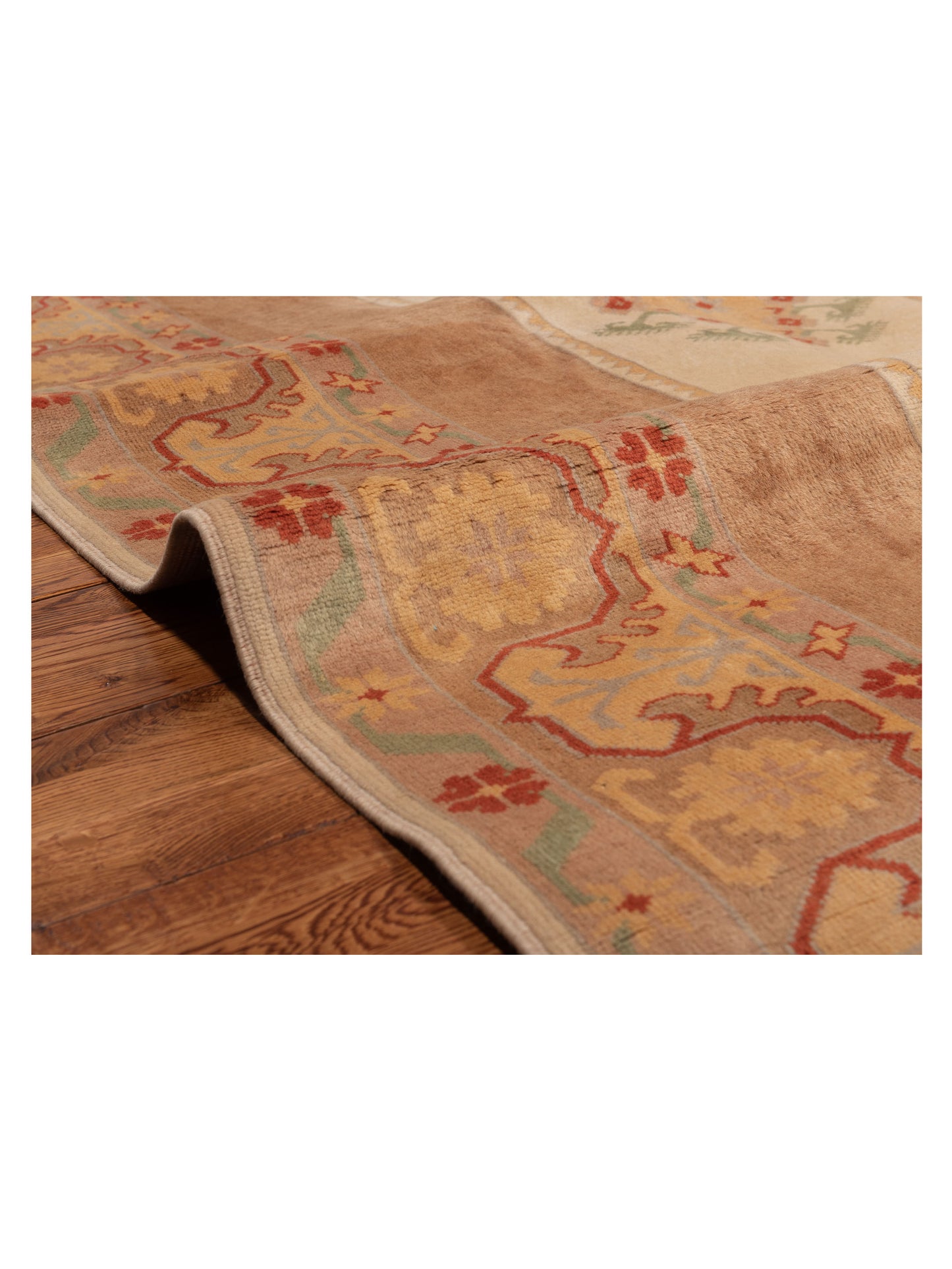 Milas 146141 Ivory Brown 5.3x8.7 Hand Knotted Rug