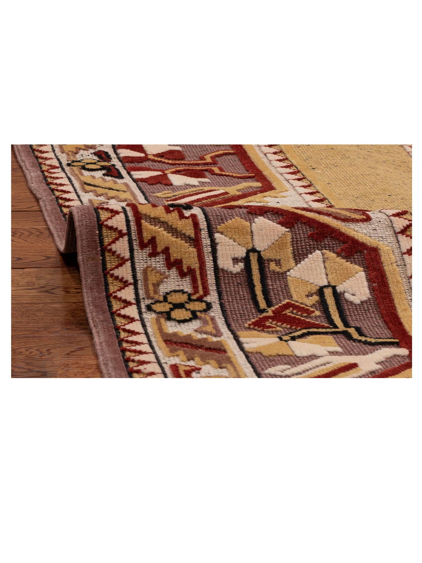 Milas 146152 Purple Gold 5.7x8.4 Hand Knotted Rug