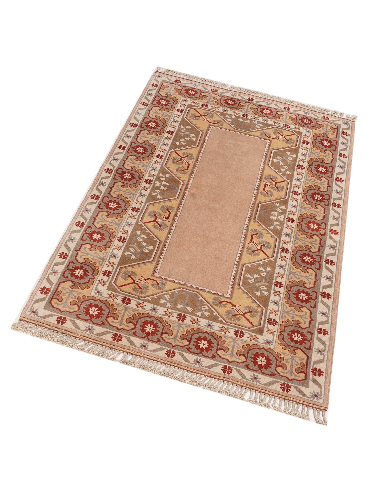 Milas 146154 Brown Gold 5.3x9 Hand Knotted Rug