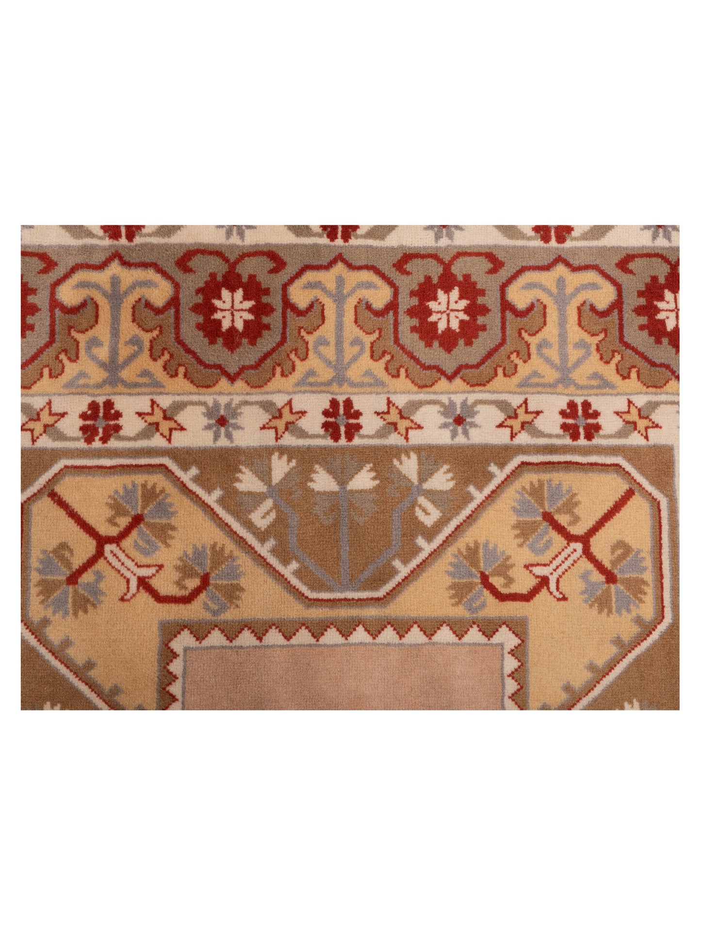 Milas 146154 Brown Gold 5.3x9 Hand Knotted Rug
