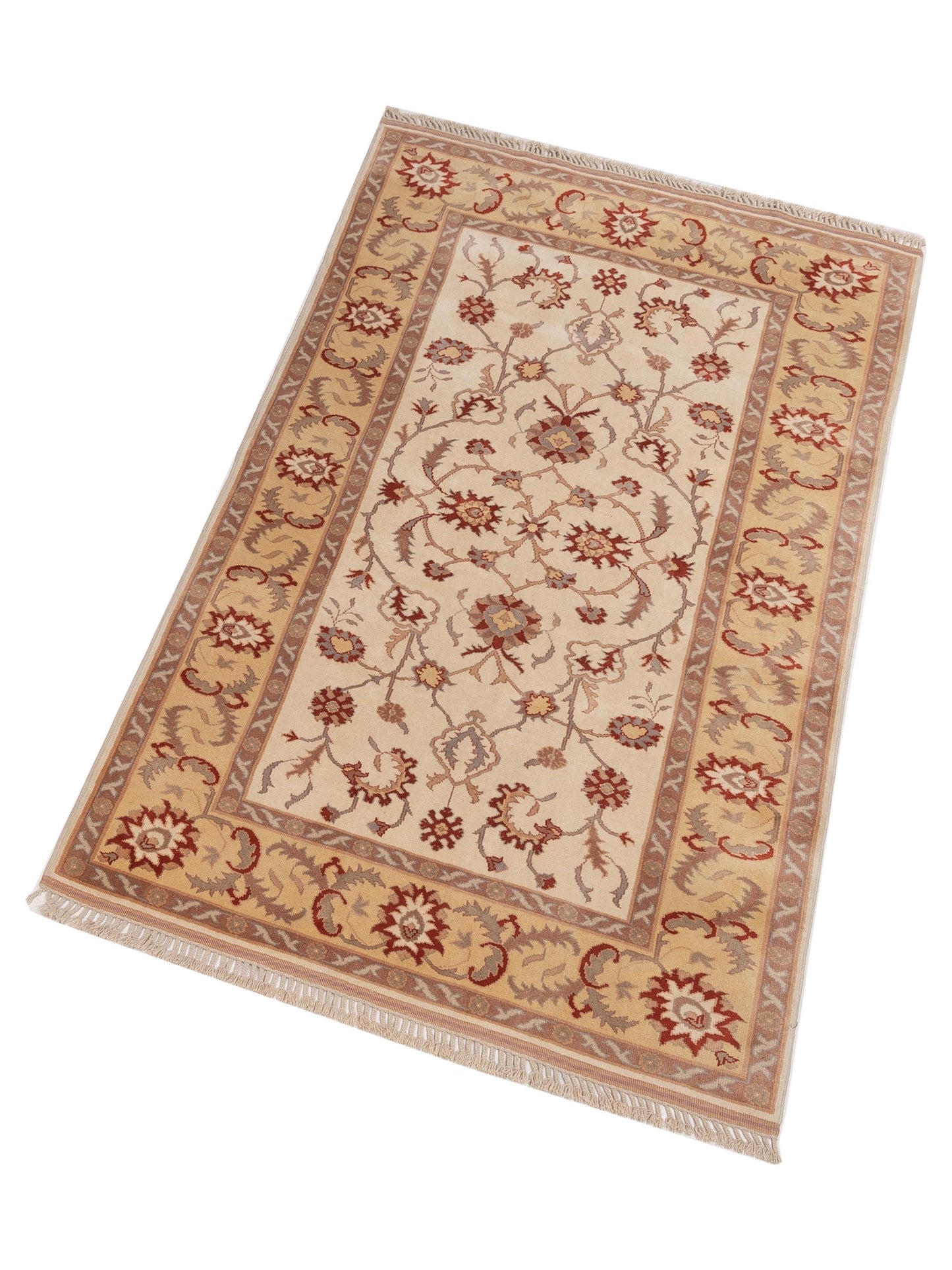Milas 146158 Ivory Gold 5.2x8.11 Hand Knotted Rug