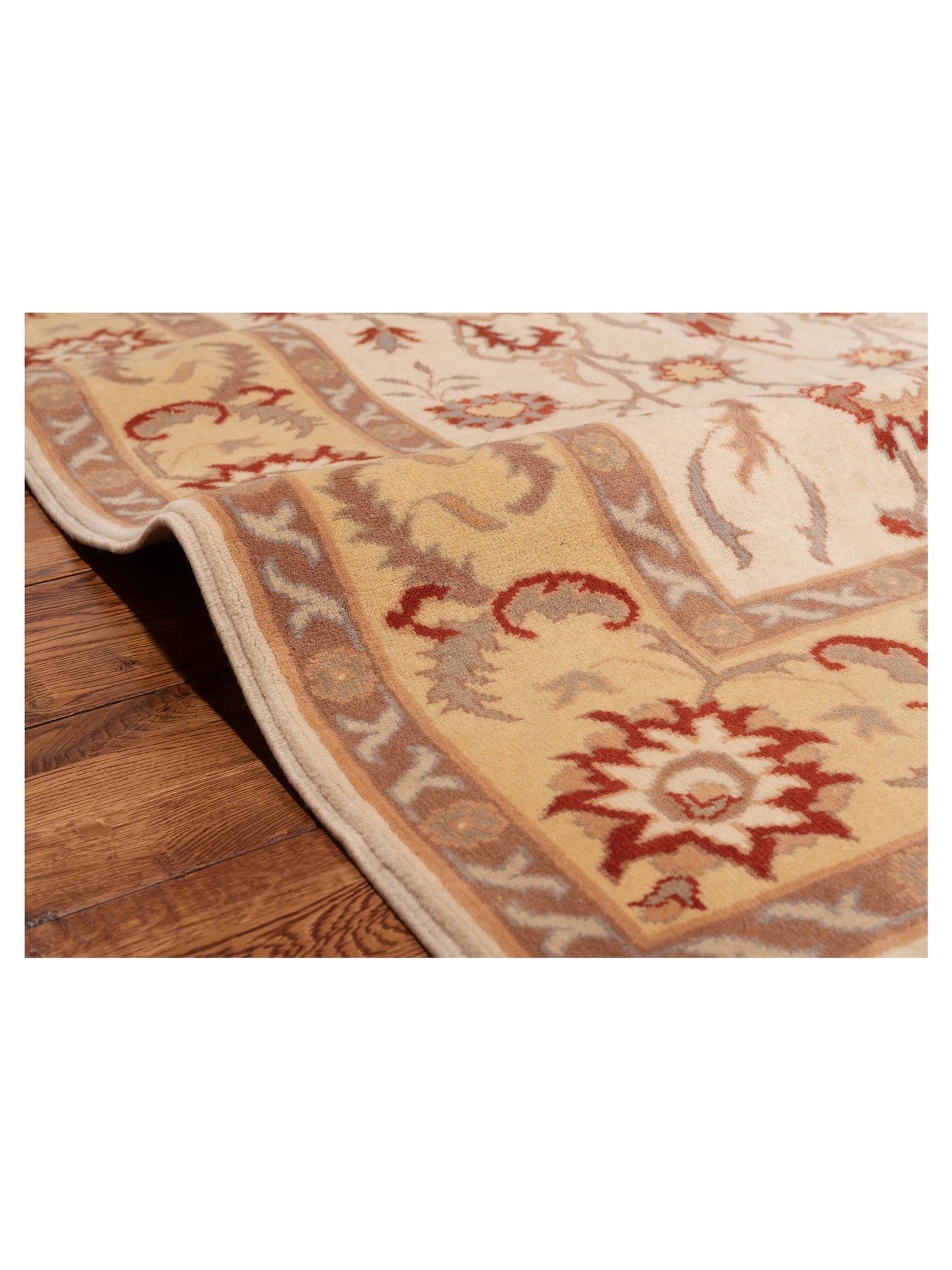 Milas 146158 Ivory Gold 5.2x8.11 Hand Knotted Rug