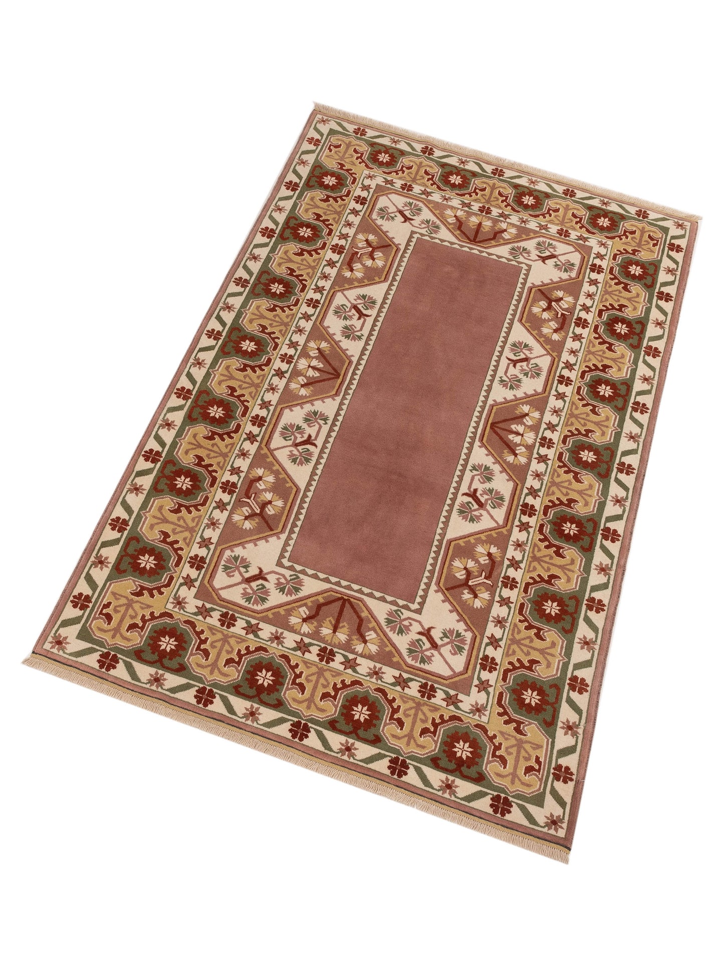 Milas 146162 Purple Green 5.3x8.7 Hand Knotted Rug